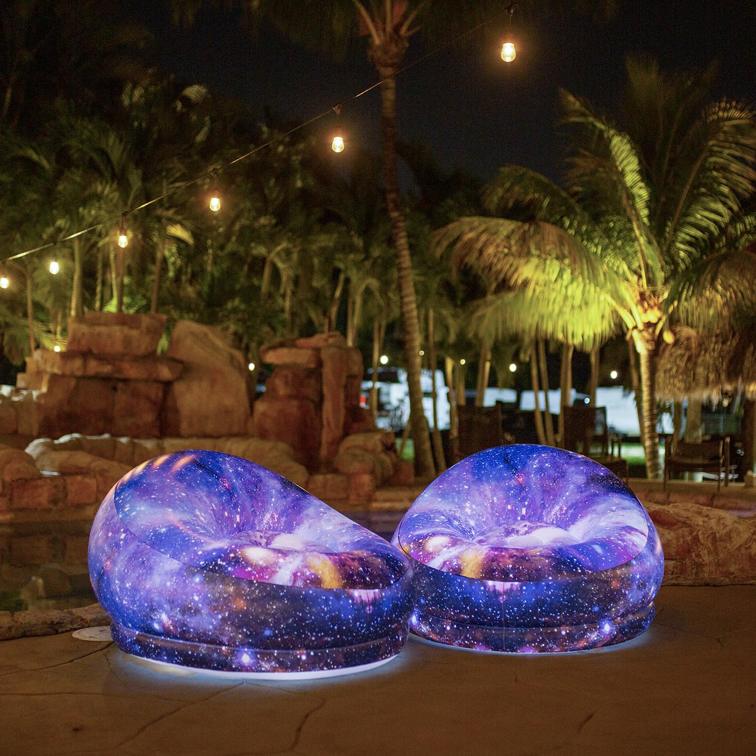 Sillas inflables LED iluminadas (silla de juego iluminada con LED de galaxia) 6