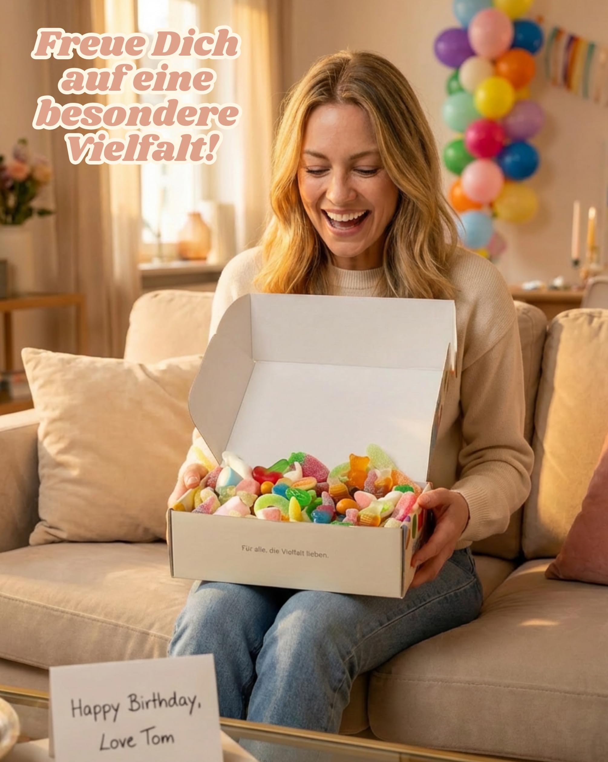 Mega Süßigkeiten Box 1,6kg - Frisch gemischt von Der Zuckerbäcker, mit Haribo Trolli Red Band Suntjes, 15 Sorten Fruchtgummi Mix XXL, Geschenkbox Snackbox, Handverpackt in Deutschland