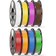 PLA Filament Bundle 1.75mm, 250g x 8 Vibrant Colors, Beginner Friendly