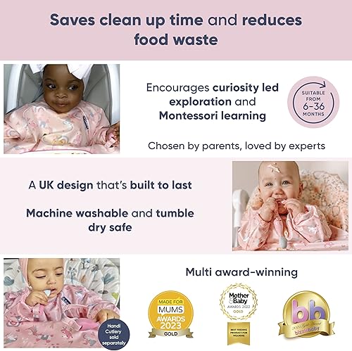 Miniatura 31 de BIBaDO - Long Sleeve Baby Bibs - Babies & Toddlers 6-36 Months - Coverall Baby Led Weaning Bib - Easy Wipe, Soft & Waterproof Conejitos