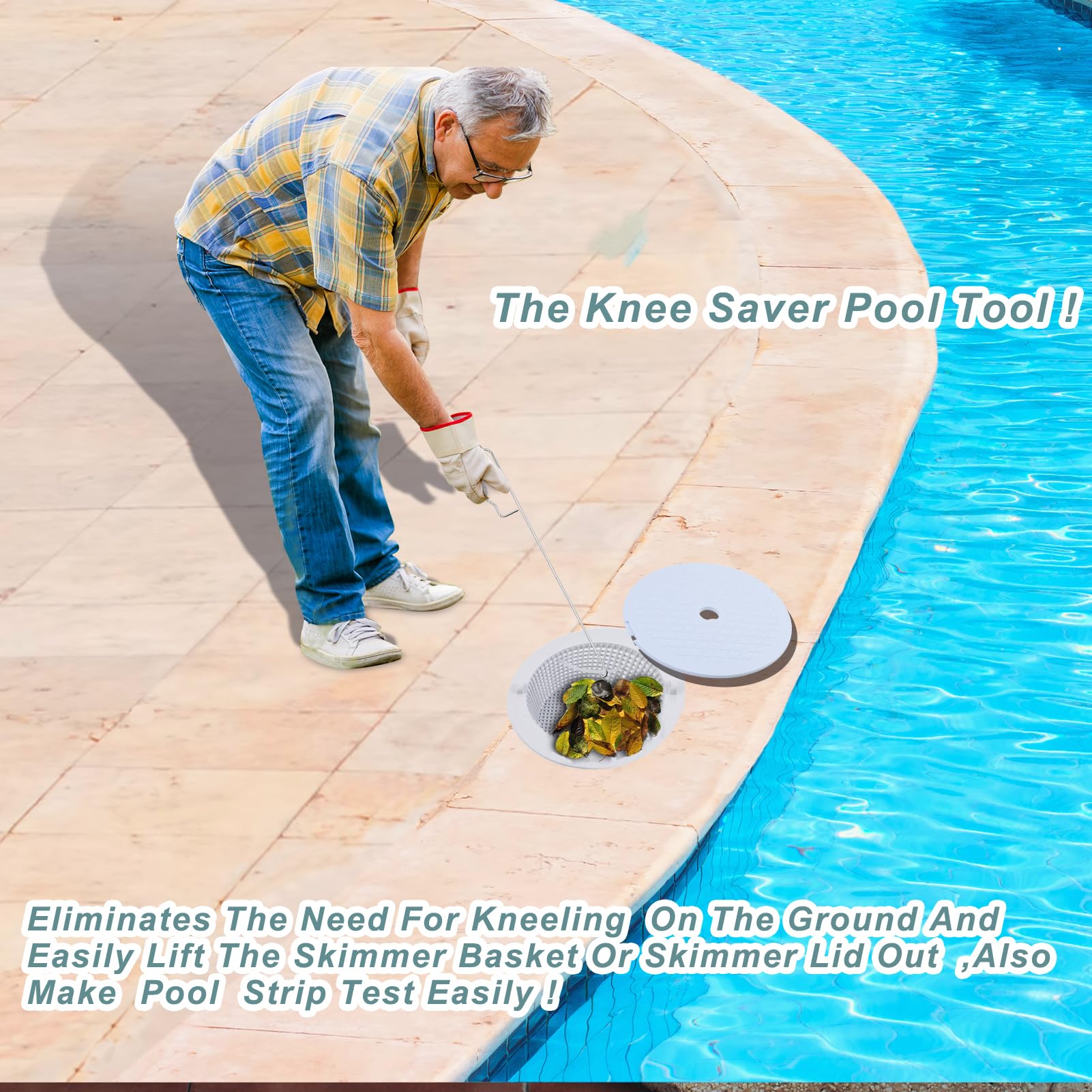 CozyCabin Pool-Skimmer Haken – Edelstahl, 36,8 Cm Lang, Zum Einfachen Entfernen Des Skimmerkorbs, 2 Stück