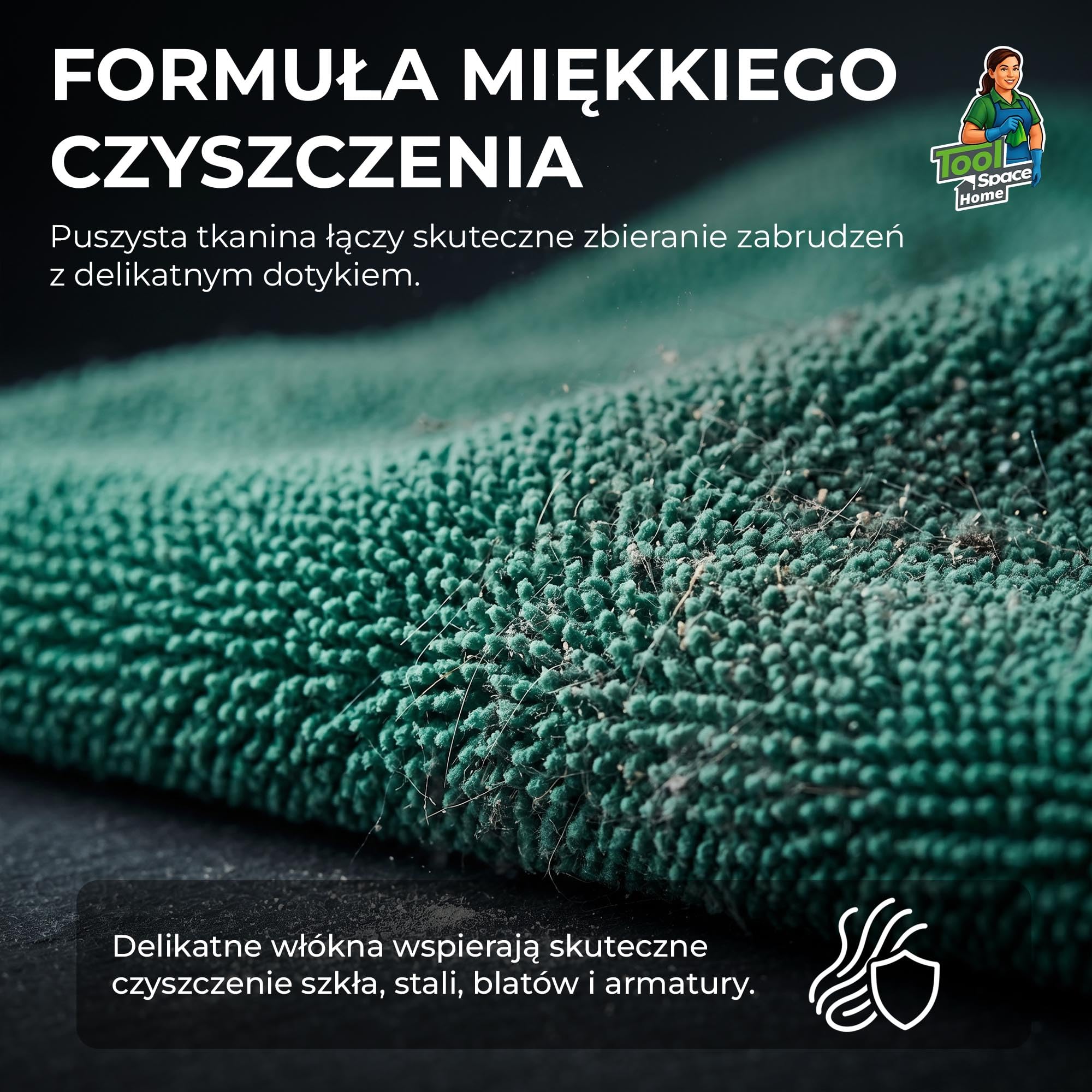 ToolSpace Zestaw Ręczników Samochodowych z Mikrofibry 60x90cm 1300gsm i 38x46cm 600gsm 2 szt. do Osuszania Auta Lakieru Szyb Detailingu Chłonne Miękkie Wielorazowe Bez Smug Premium Mikrofibra i Wosku