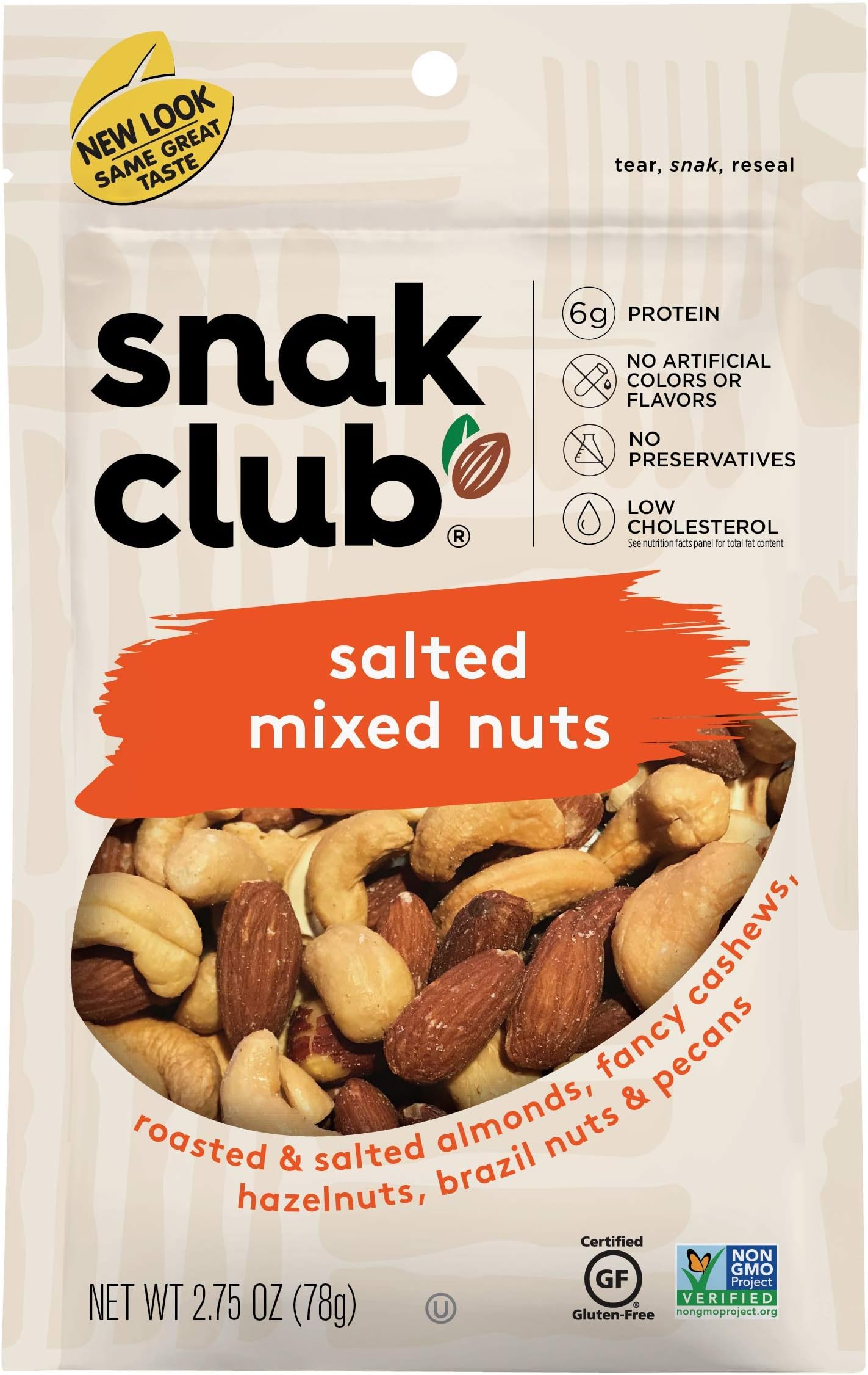 Salted Mixed Nuts, 2.75 Ounce (Pack of 6)