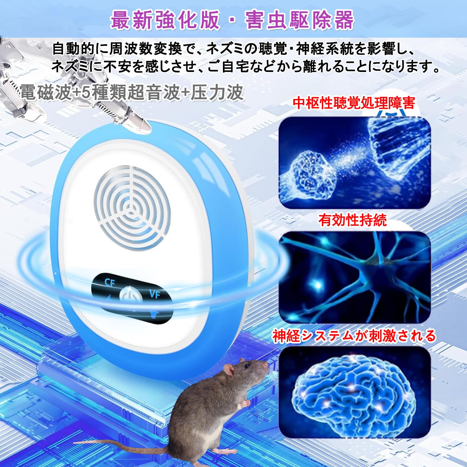 Amazon | EvoAce ネズミ駆除器 超音波 強力 害虫駆除器【2025