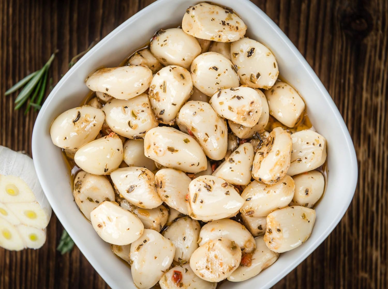 Green Jay Gourmet Pickled Garlic Cloves in a Jar - Italian Pickled Garlic - Fresh Garlic Bulbs for Cooking - Simple, Natural Ingredients - Freshly Made - Subtly Infused Pre-Prepared Garlic - 2 x 16 Oz