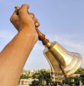Solid Brass Large Hand bell 11 Inch Working bell, calling bell, home decor, pooja bells, christmas bell