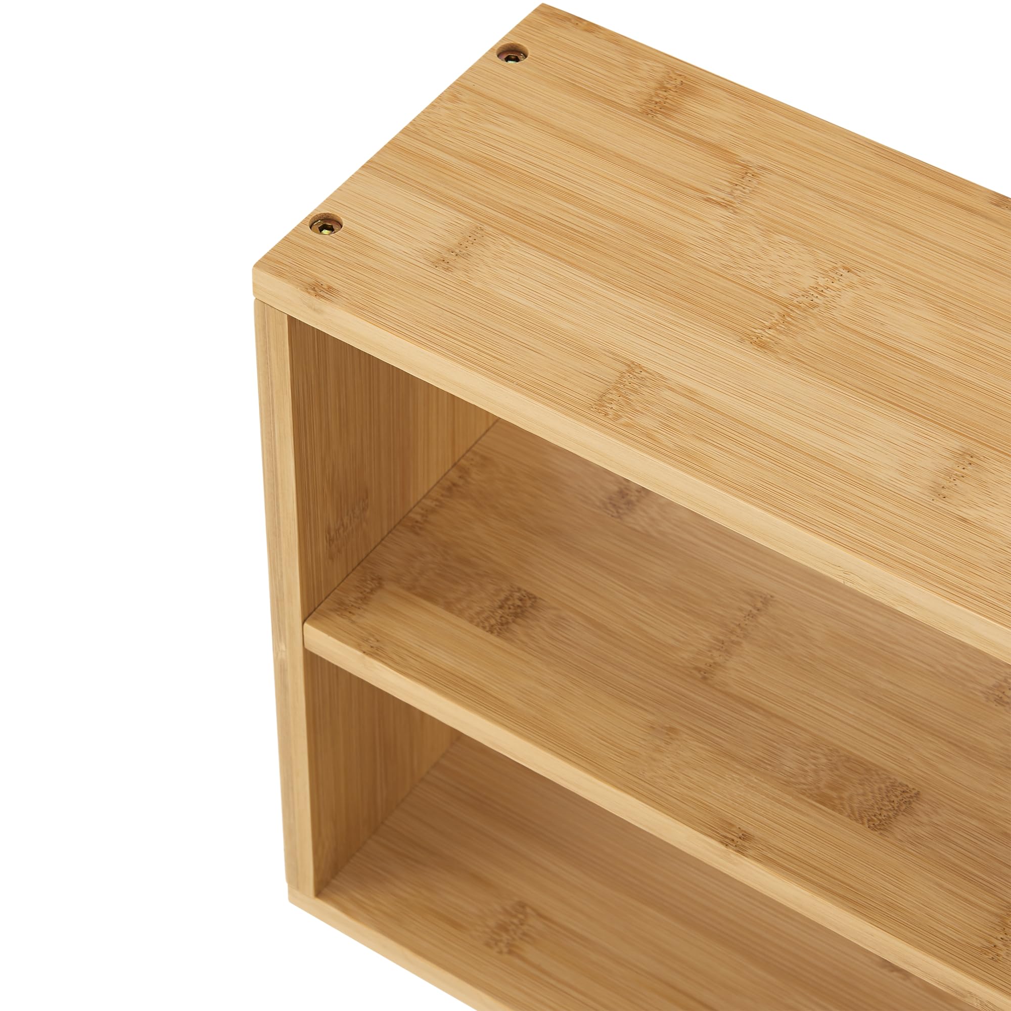 [en.casa] Scaffale da Parete Libreria Sospesa Scaffale Pensile con 2 Scomparti Mensola Rettangolare da Muro in Bambù 50 x 15 x 30 cm Naturale