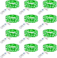 Vista 12 de Minetom Paquete de 6 Luces de Hadas Operadas con Batería Luces de Cadena - 7 pies 20 LED Impermeables Alambre Plateado Luces de Luciérnaga