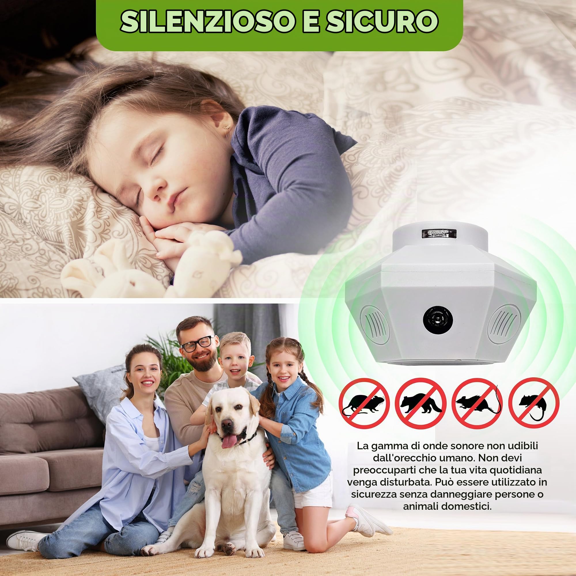 ISOTRONIC® Spaventa martore con spina – per 100 mq | tradizione dal 1979 | Repellente per topi per soffitta, casa, magazzino, garage, garage | Collegamento a una presa | con ultrasuoni e luce LED (1)