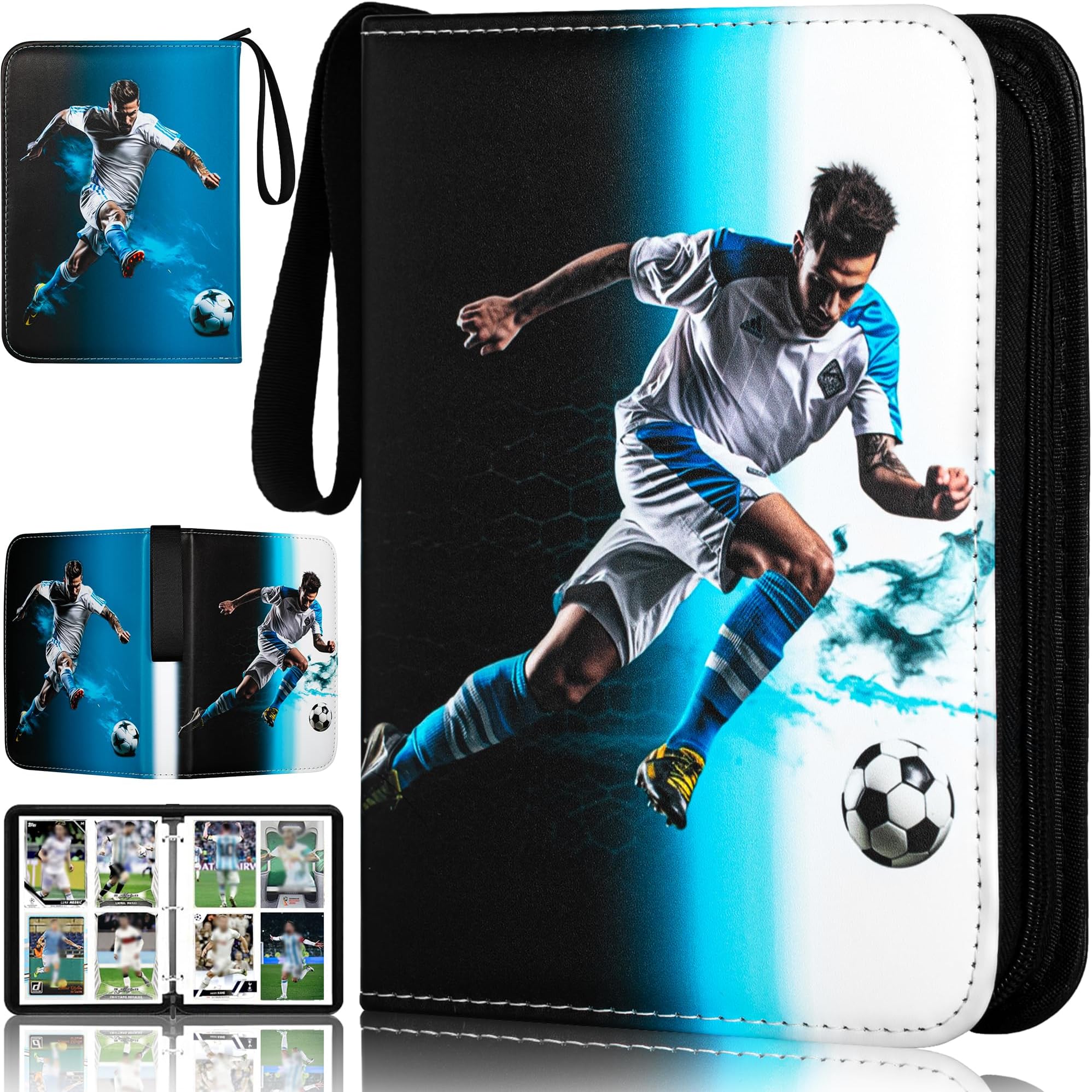 RONMONG Soccer Card Binder, 440 Pockets, Protective Trading Card Album | Double Sided Sleeves for 2026 Basketball Cards, Sports Card Storage and Display, Great Gift for Collectors, Boys and Fans