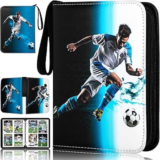 Soccer Card Binder,2025-2026 Sports Trading Card with Sleeves Holder Album,440 Pockets Soccer Card Holder Sheets Display Storage Protectors for Collectors Boys and Girls Gift