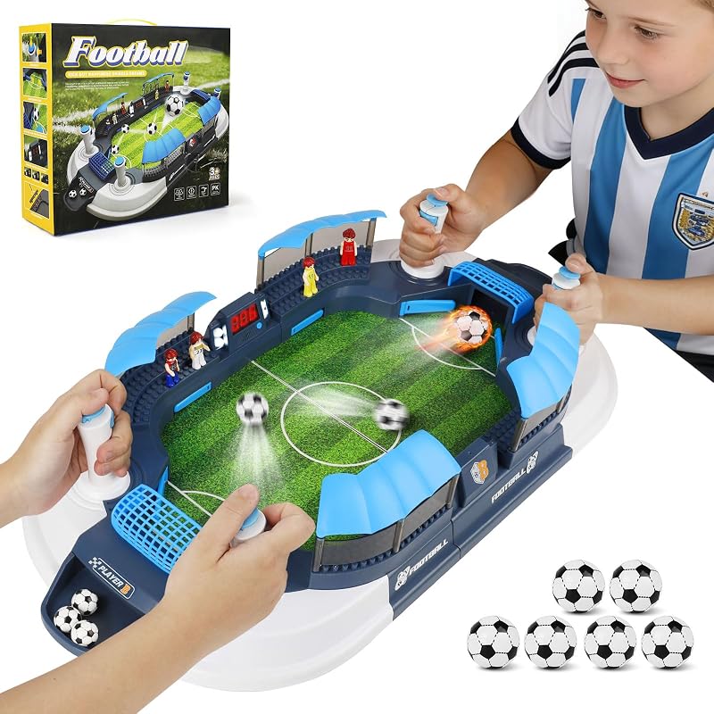 Mesa de futbolín grande para la Copa Mundial 2026 con puntuación automática Juego de mesa de fútbol para niños 6 mini pelotas de fútbol Juguete de fútbol de mesa interactivo para niños niñas de 3 a 12 años Regalo de cumpleaños