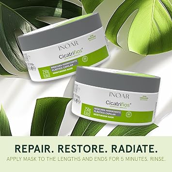 Inoar Cicatrifios Hair Mask with RejuComplex3 for Deep Repair, Conditioning, Frizz Control & Enhanced Softness, 6.7 Fl Oz