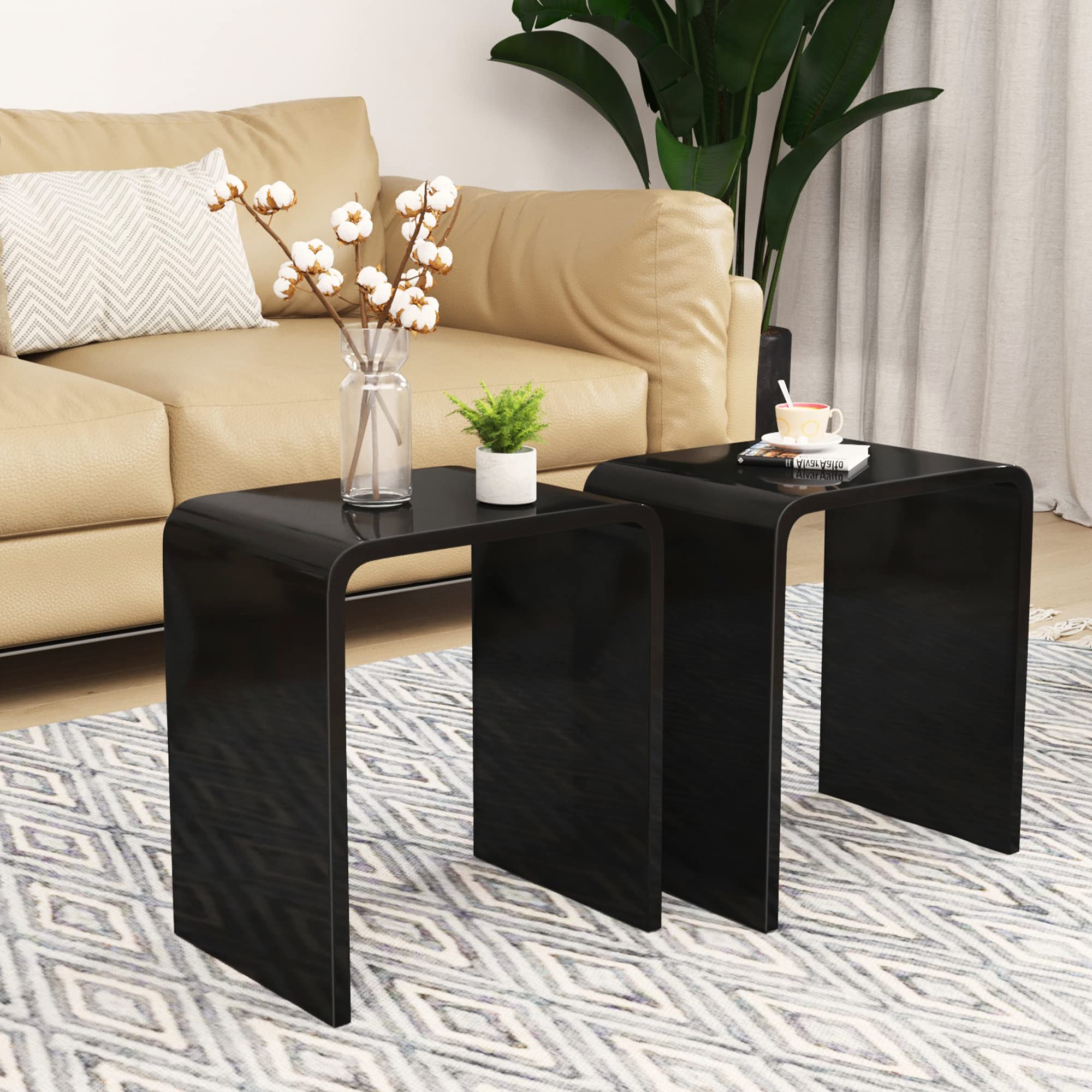 Amazon.com: WAHFAY Acrylic End Table Set of 2, Modern Lucite Side