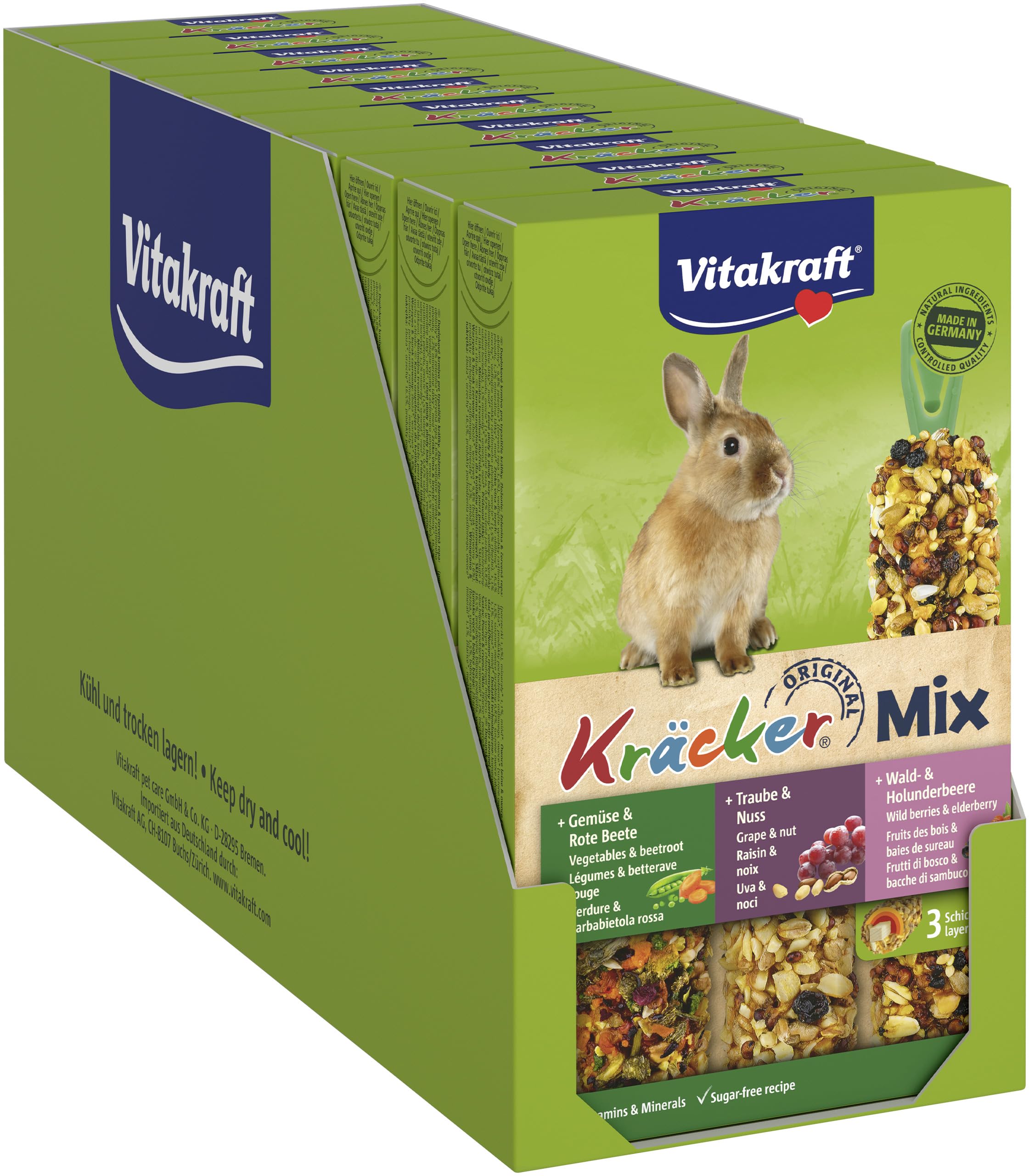 Vitakraft Vita Fuerza cräcker Conejos Enanos (Pack de 10, 10 x 213 g)