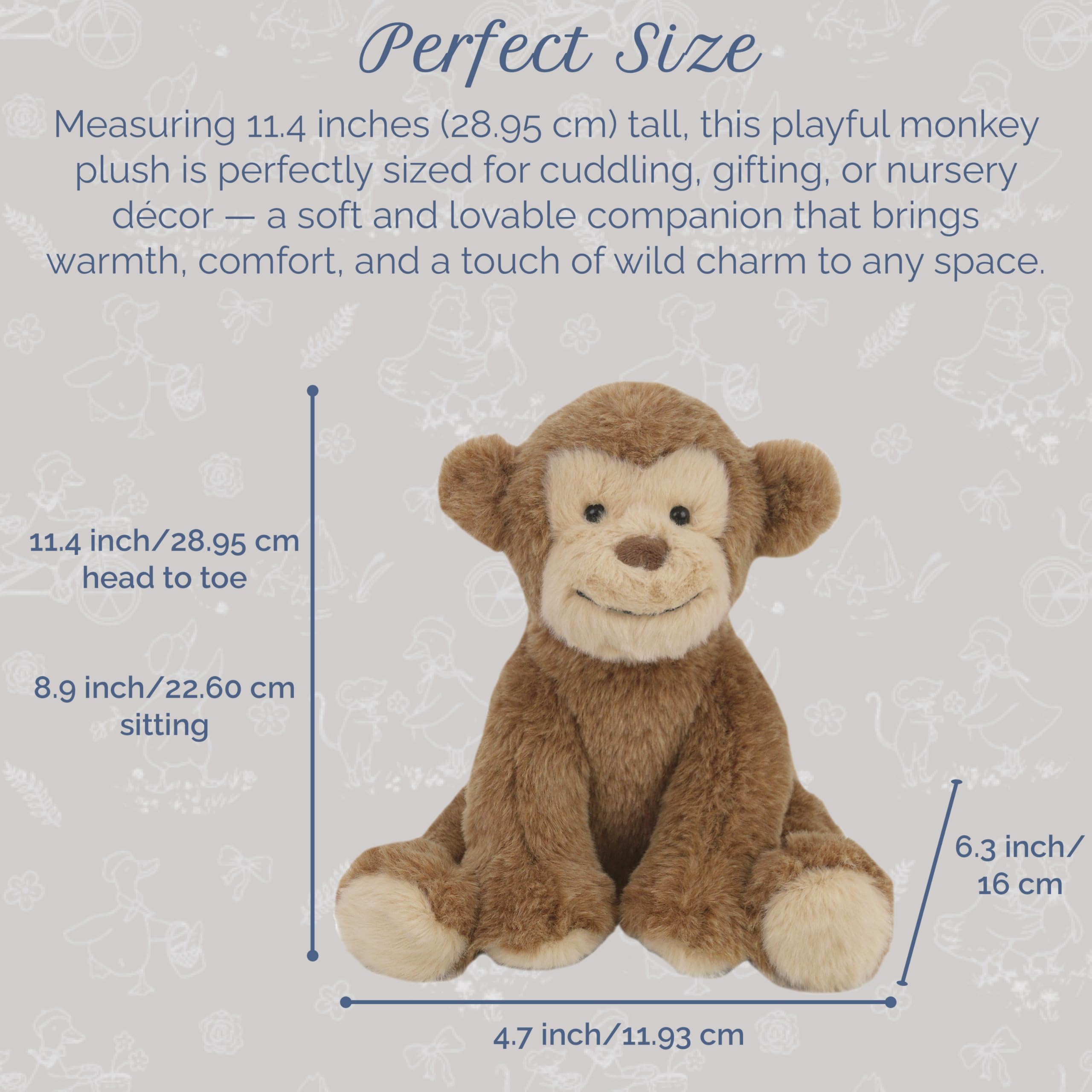 Amazon.com: MON AMI Marvel The Monkey Stuffed Animal | 11-Inch