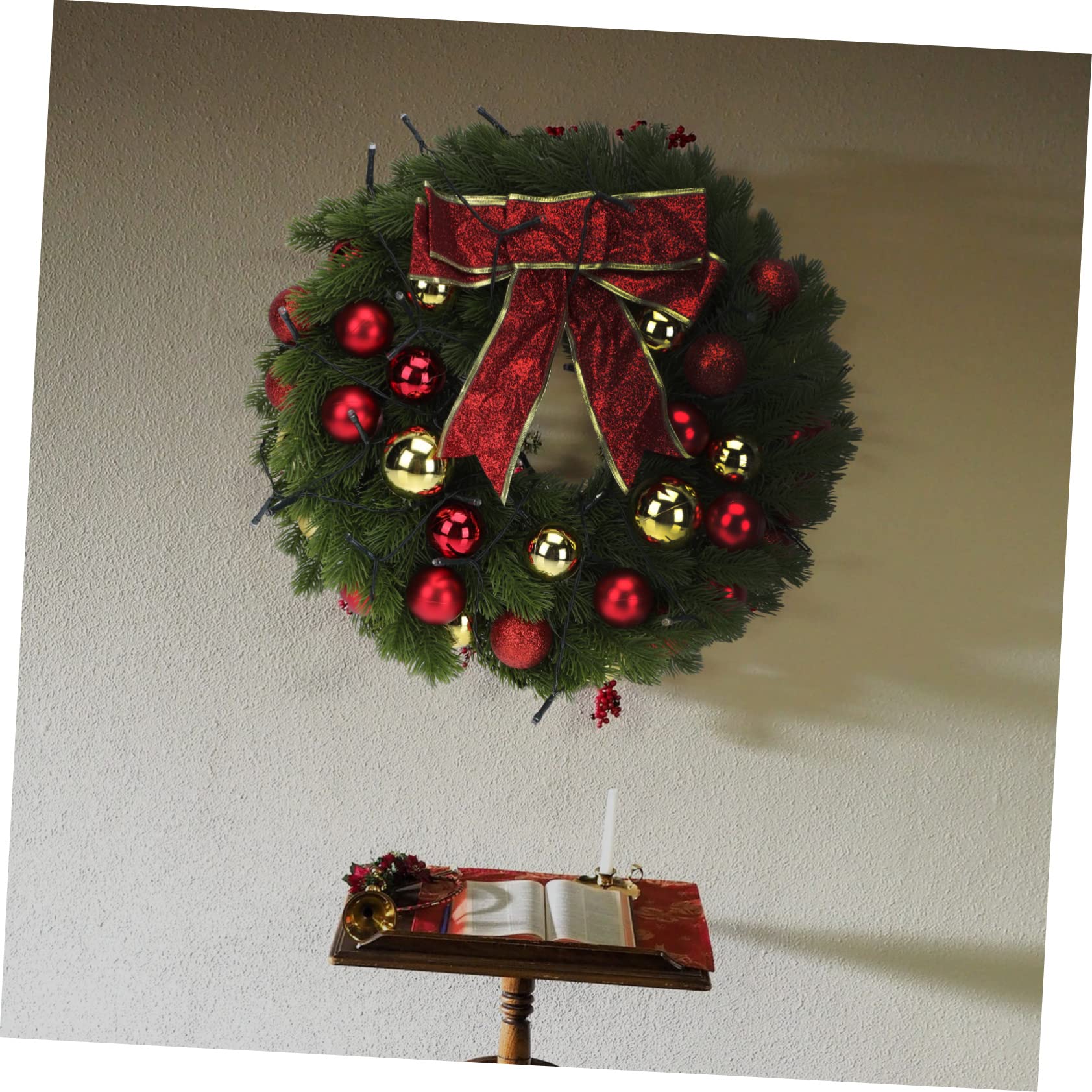 Uonlytech Décoration de Noël Lumineuse Guirlande Couronne de Noël avec Lumière Décoration Suspendue de Ornement