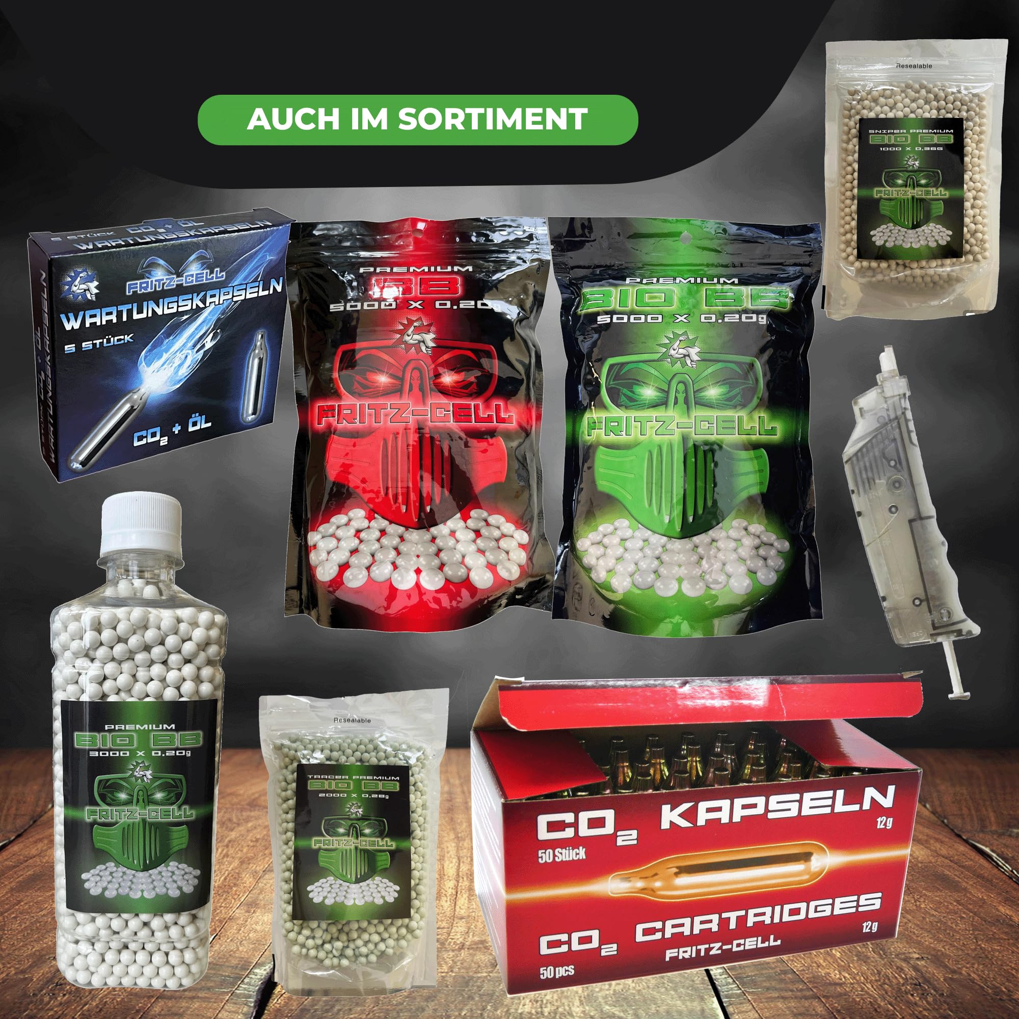 3000 Airsoft Premium Bio BBS 6 mm 0,20 g bottiglia Fritz-Cell biodegradabile