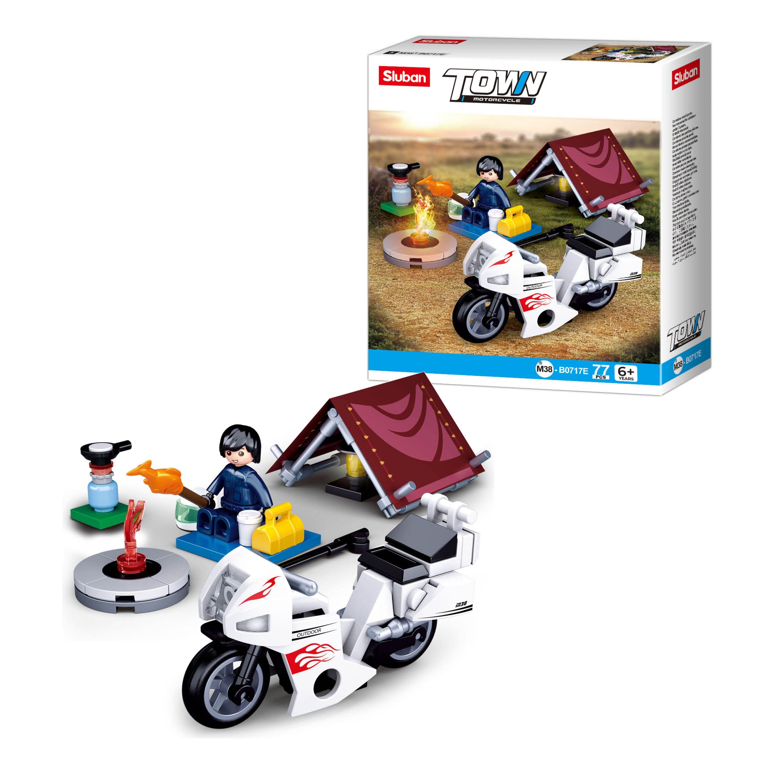 Sluban White Town Motorcycle Building Blocks Set with Tent, Camp Fire & Cooking Accessories (B09RV7DW24) Amazon Price History, Amazon Price Tracker