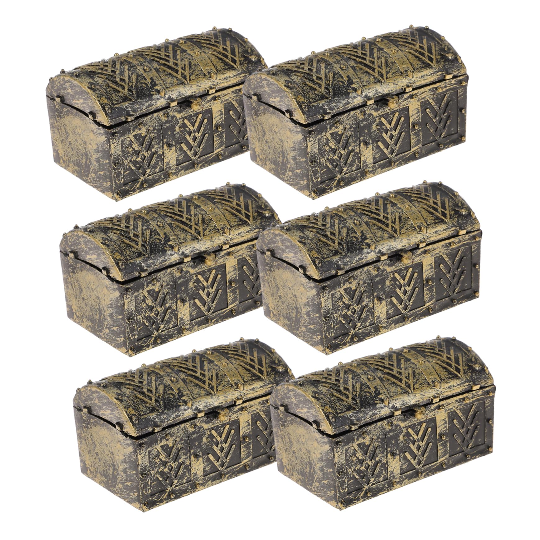 TOYANDONA Pirate Treasure Chest Storage Boxes 10pcs Plastic Toys Game Props Ideal for Boys and Girls' Birthday Christmas