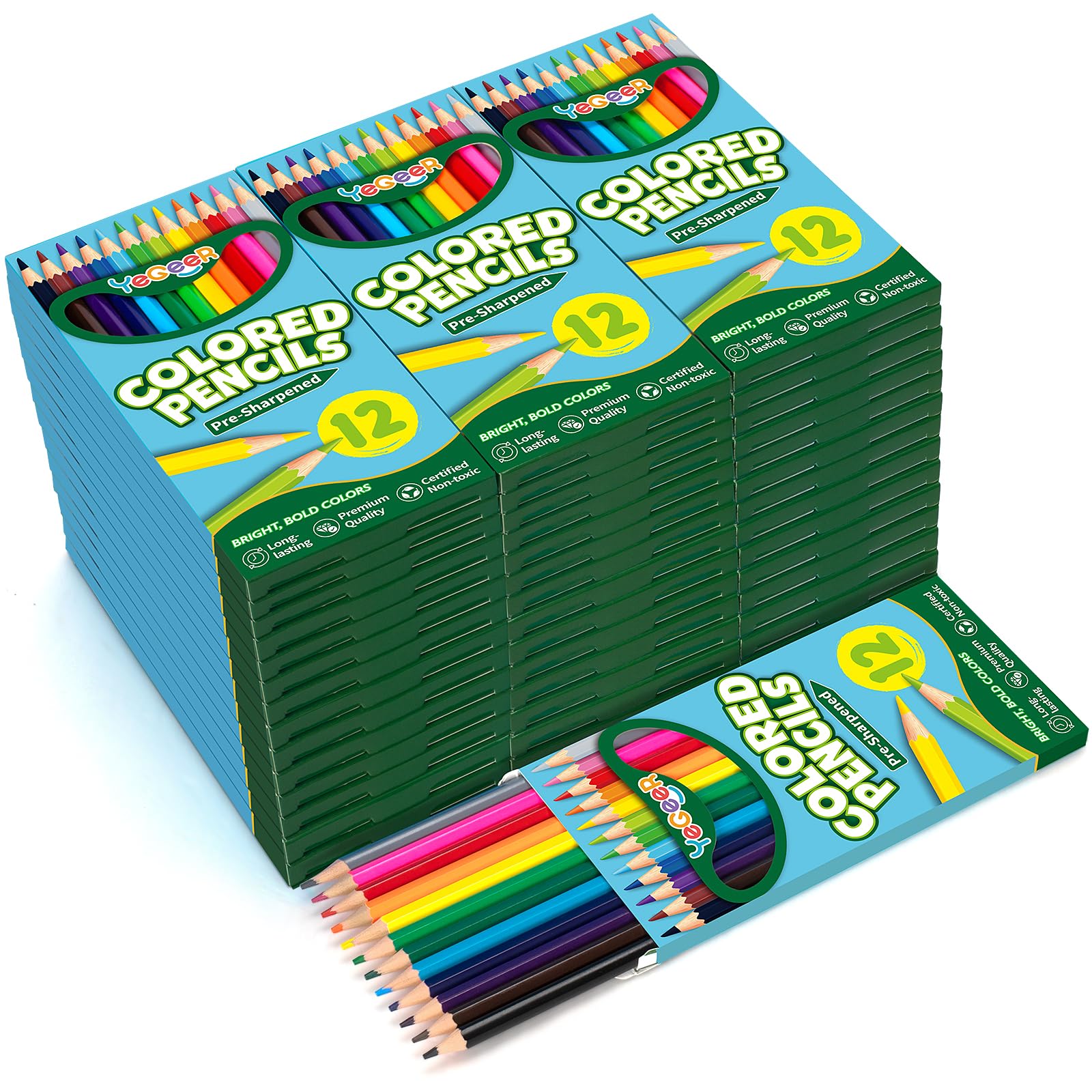 Amazon.com: YEGEER 528 Count Colored Pencils Bulk, 12 Assorted