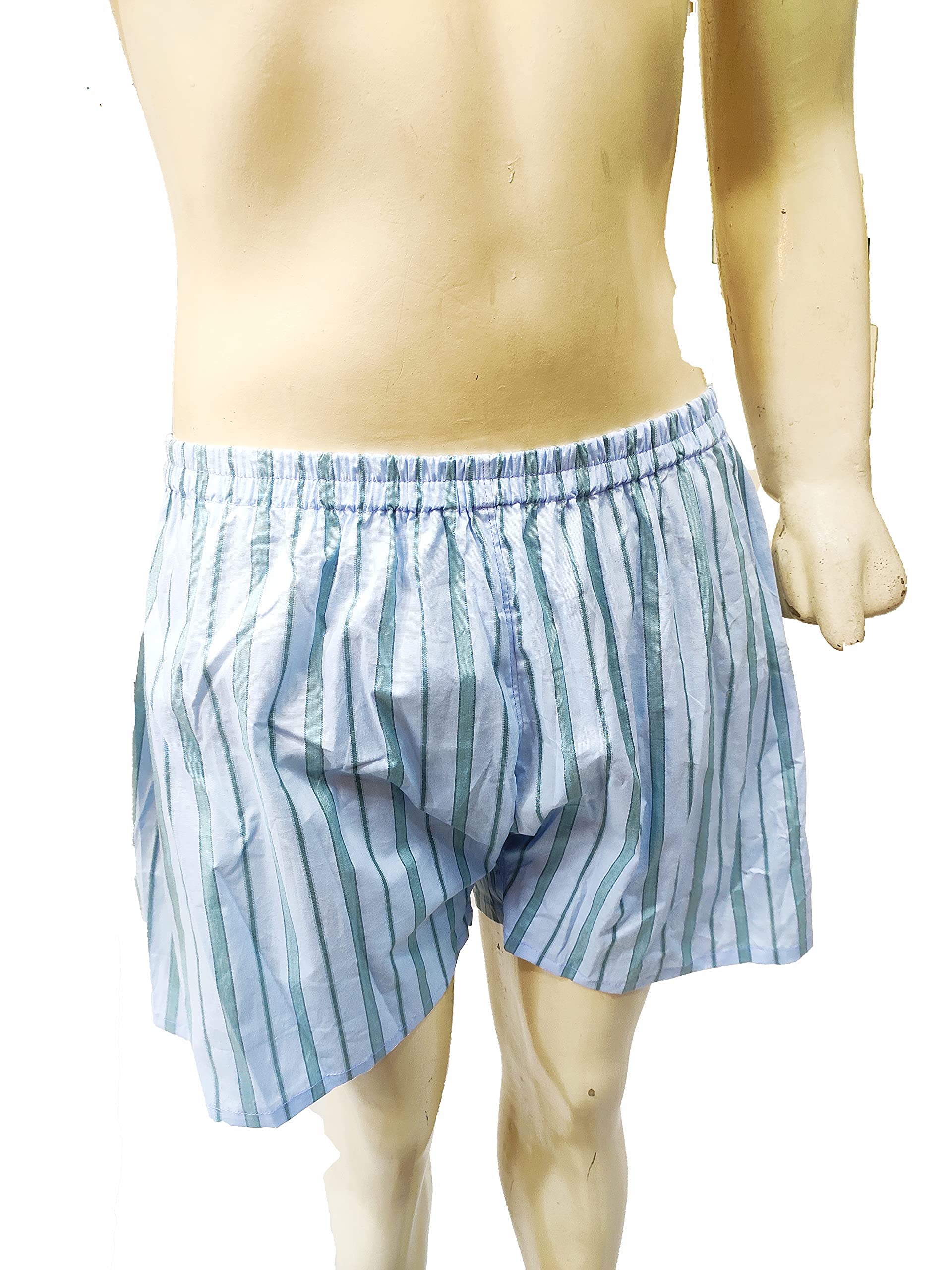 Ojasvini's Mens Traditional lattha patta Underwear Elastic desi Underwear, Khadi Cotton chaddi, 0004, Pack of 2 Multicolour