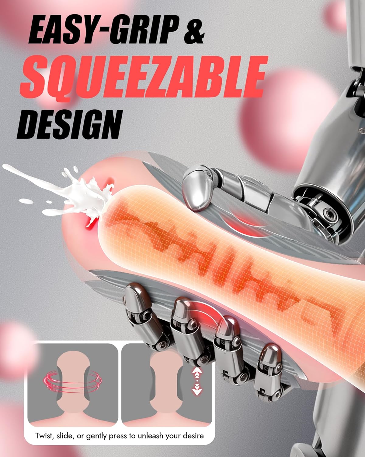 Male Masturbator Sex Toys for Men - Squeezable Pocket Pussy Mens Stroker with 8 Vibrating & Manual Suction Control, APP Adult Toys Mens Sex Toy with Realistic Texture for Masturbation Blowjob Pleasure