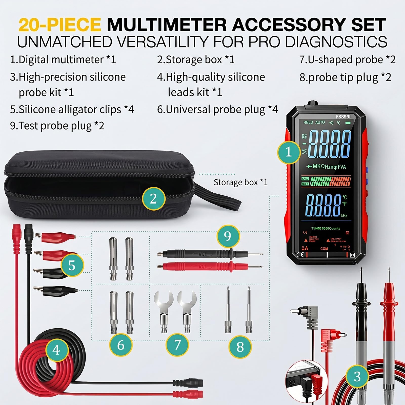 ZMIWNIED FS899L Digital Multimeter - True RMS Tester -8 ZMIWNIED FS899L Digital Multimeter - True RMS Tester -8