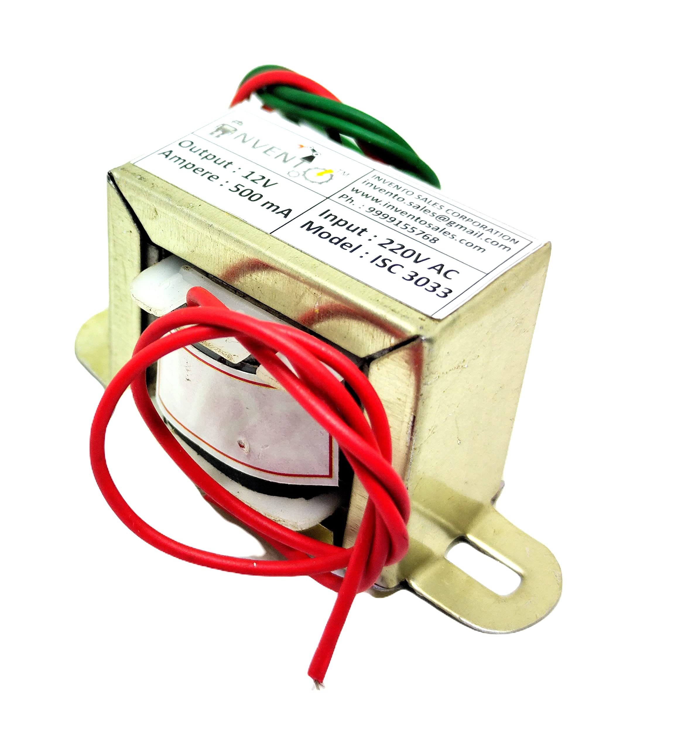 INVENTO 1Pcs 12V 0.5A 500mA 12-0-12 Transformer Copper Winding 220V AC to 12V AC Step Down Power Supply For DIY Projects (B09YMXPXTX) Amazon Price History, Amazon Price Tracker