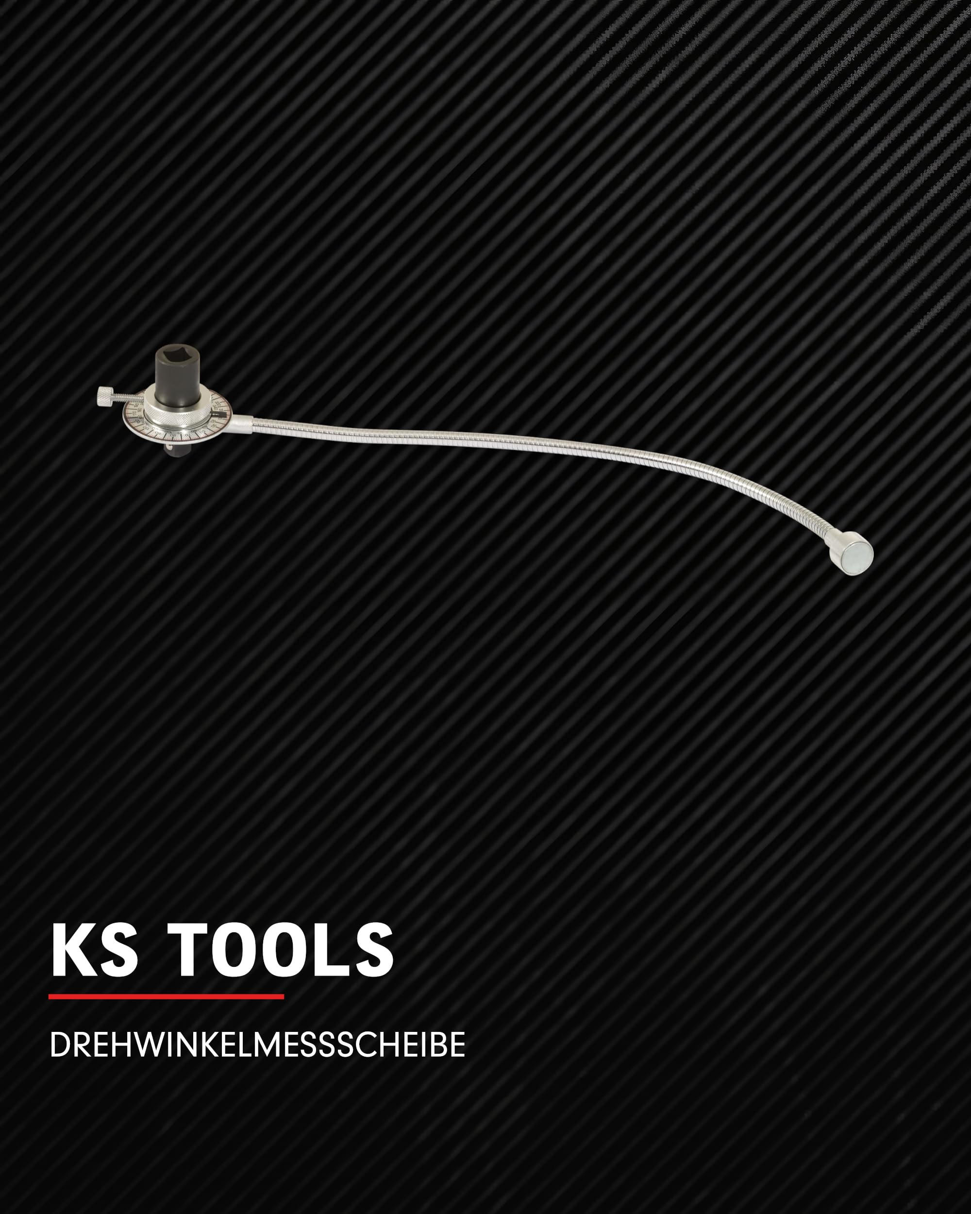 KS Tools Drehwinkelmessscheibe I Drehwinkelmesser 3/4" 516.1197 I Mit flexiblem Magnetarm I Winkel Messgerät für den drehwinkelgesteuerten Schraubenanzug