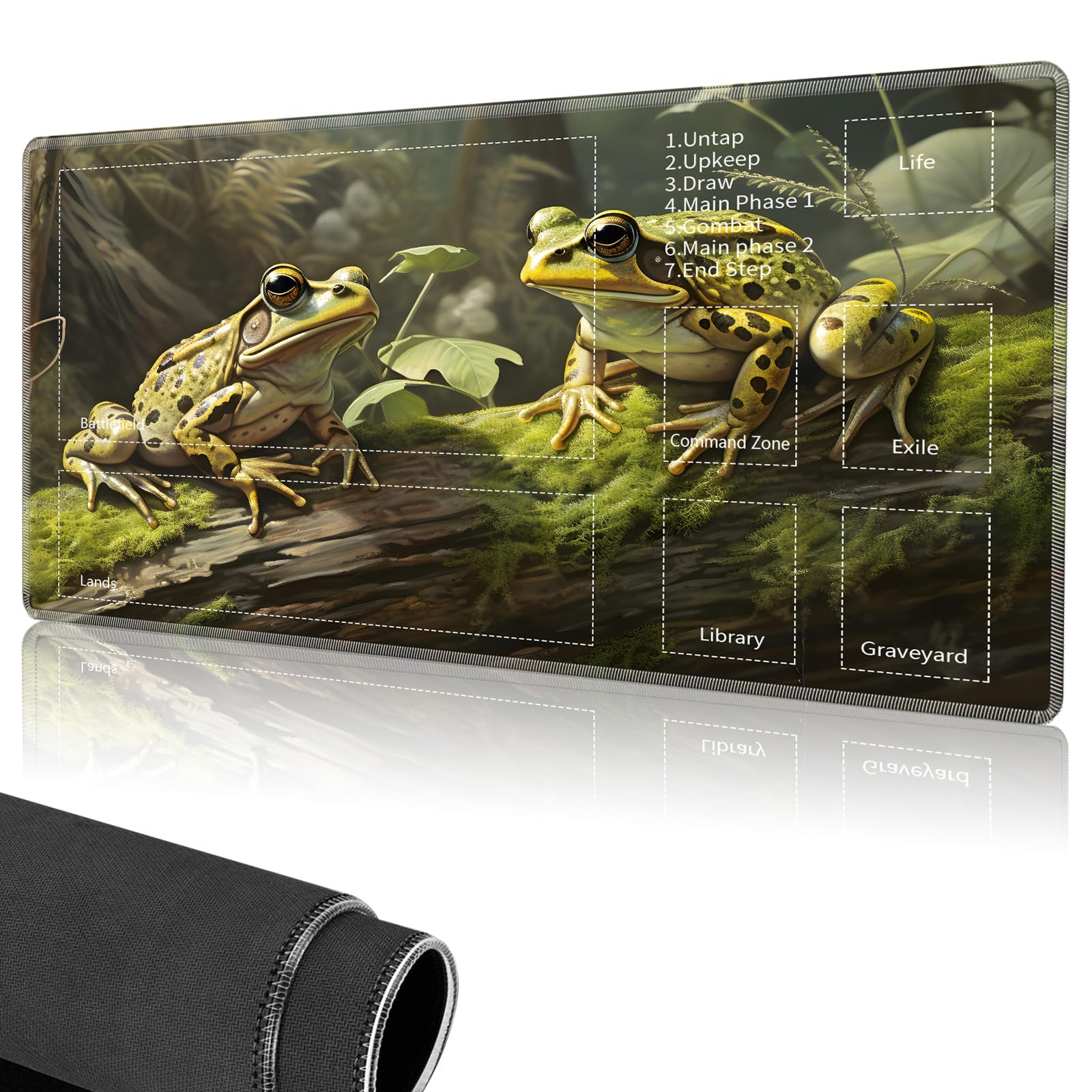 Amazon.com: for MTG Playmat,Card Playmat Stitched with Magic Zone for MTG  Card Game Playing,(27.5x15.7 in) Card Playmats Smooth Cloth Surface  Non-Slip Silicone Bottom Battle Game Mat-Forest Two Frogs : Toys & Games