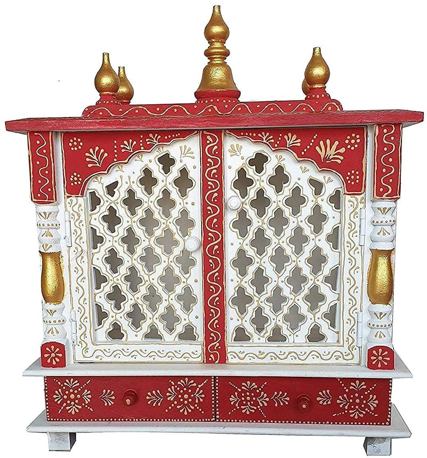 Kamdhenu art and craft Wood Home Temple (18 x 9 x 21 inch, White)