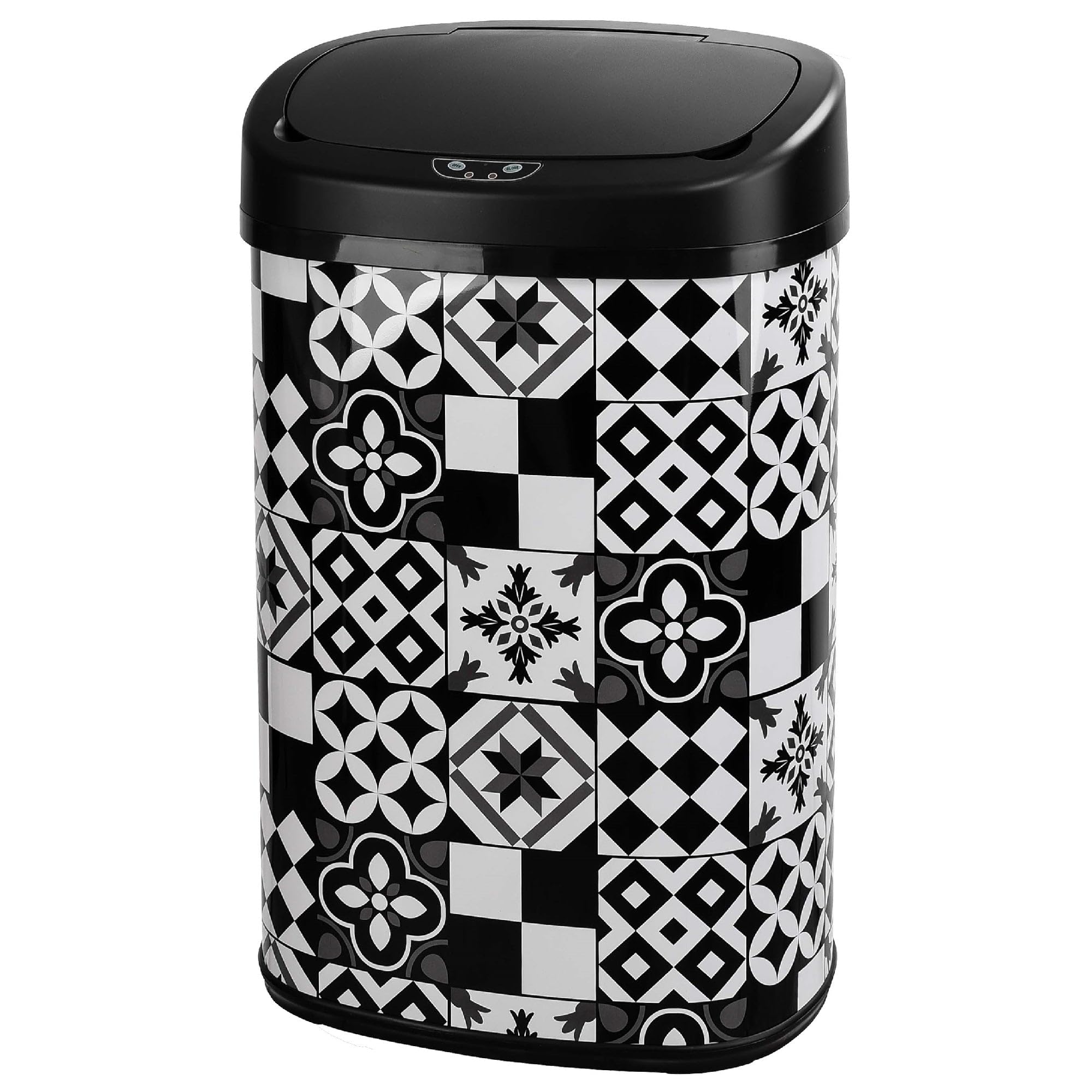 Kitchen Move Cubo de Basura de Cocina automático Majestic de 58 L, con azulejo de Cemento, de Acero Inoxidable con fleje