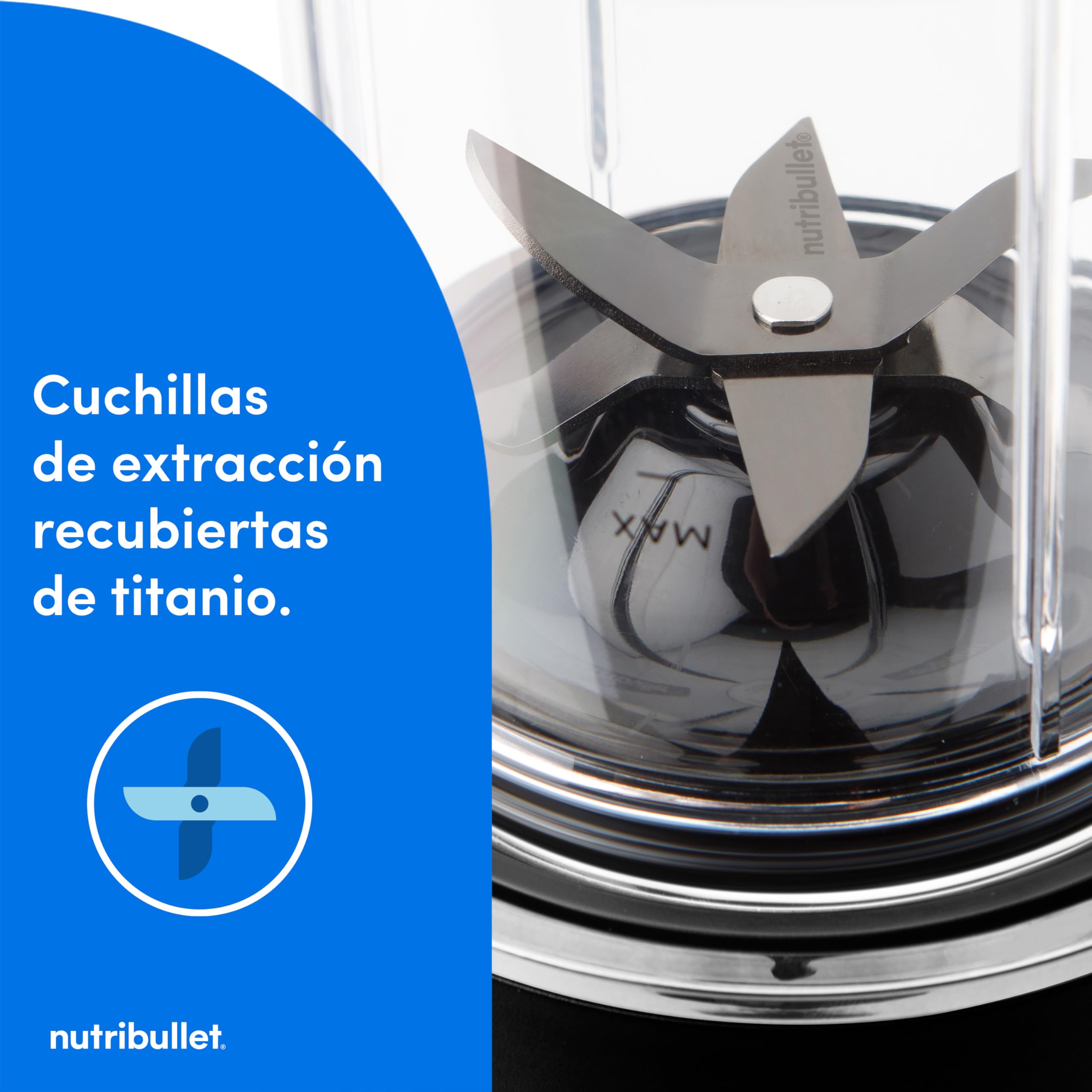 nutribullet Ultra NB1206MB, Vaso de Tritan, Cuchillas de Acero Inoxidable, Batidora Personal para Smoothies, 2 Vasos de 900 ml y 700 ml, Incluye 2 Tapas para Llevar, 1200W, Negro