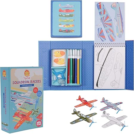 Amazon プロペラ付き ぬりえ飛行機 ヴィンテージプレーン ぬりえ おもちゃ