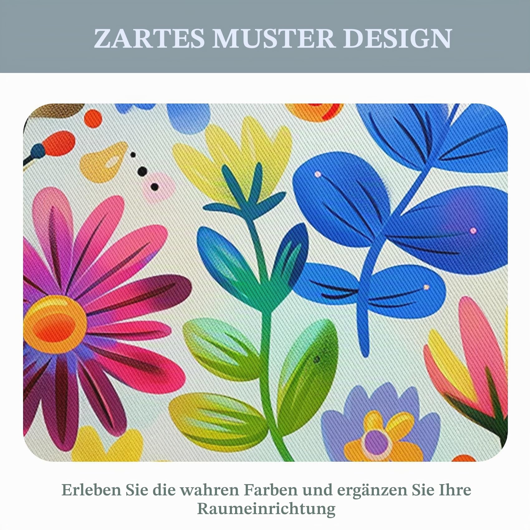 Bunt Geblümt Vorhänge, Verdunklungsvorhänge mit Muster Bunt, Vorhang Blickdicht mit Ösen, Gardinen für Wohnzimmer Schlafzimmer Deko 2er Set - 137x117 (H X B)