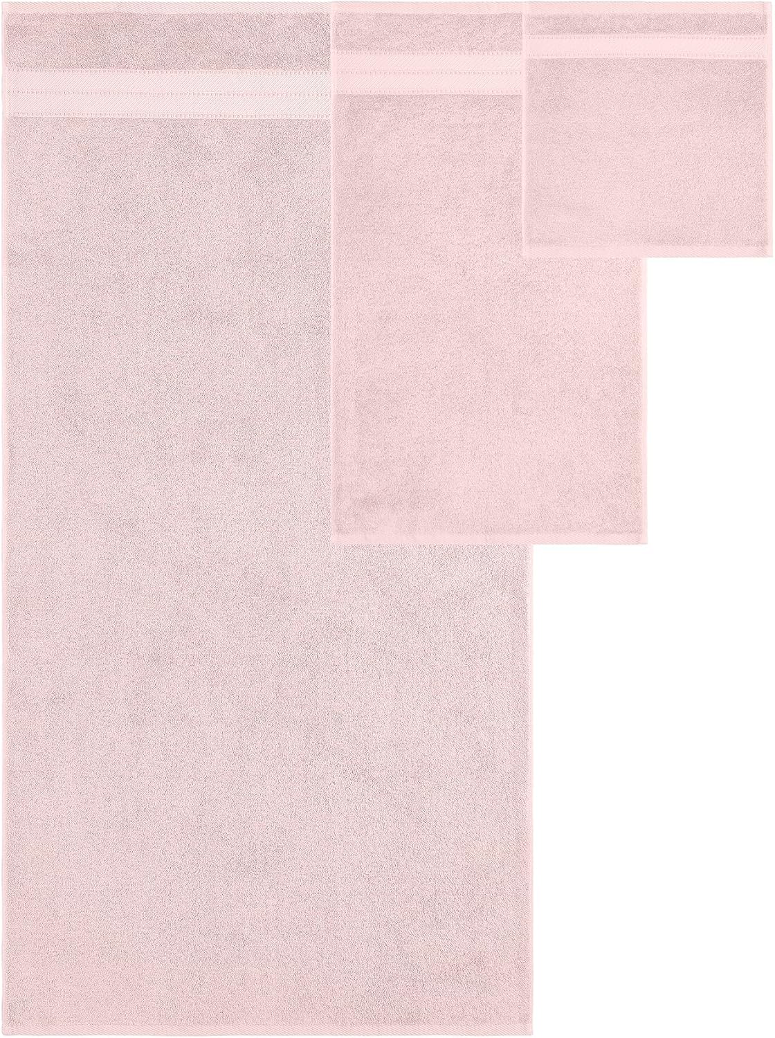 Modern Threads - Spun Loft 6-Piece 100% Combed Cotton Towel Set - Bath Towels, Hand Towels, & Washcloths - Super Absorbent & Quick Dry - 600 GSM - Soft & Plush, Blush - Image 6