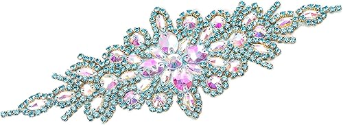 Vista 61 de DUOBAO Rhinestone Pearl Bead Applique Iridescent Rhinestones Appliques for Dresses Vintage Crystal Bridal Sash Wedding Dress Belt