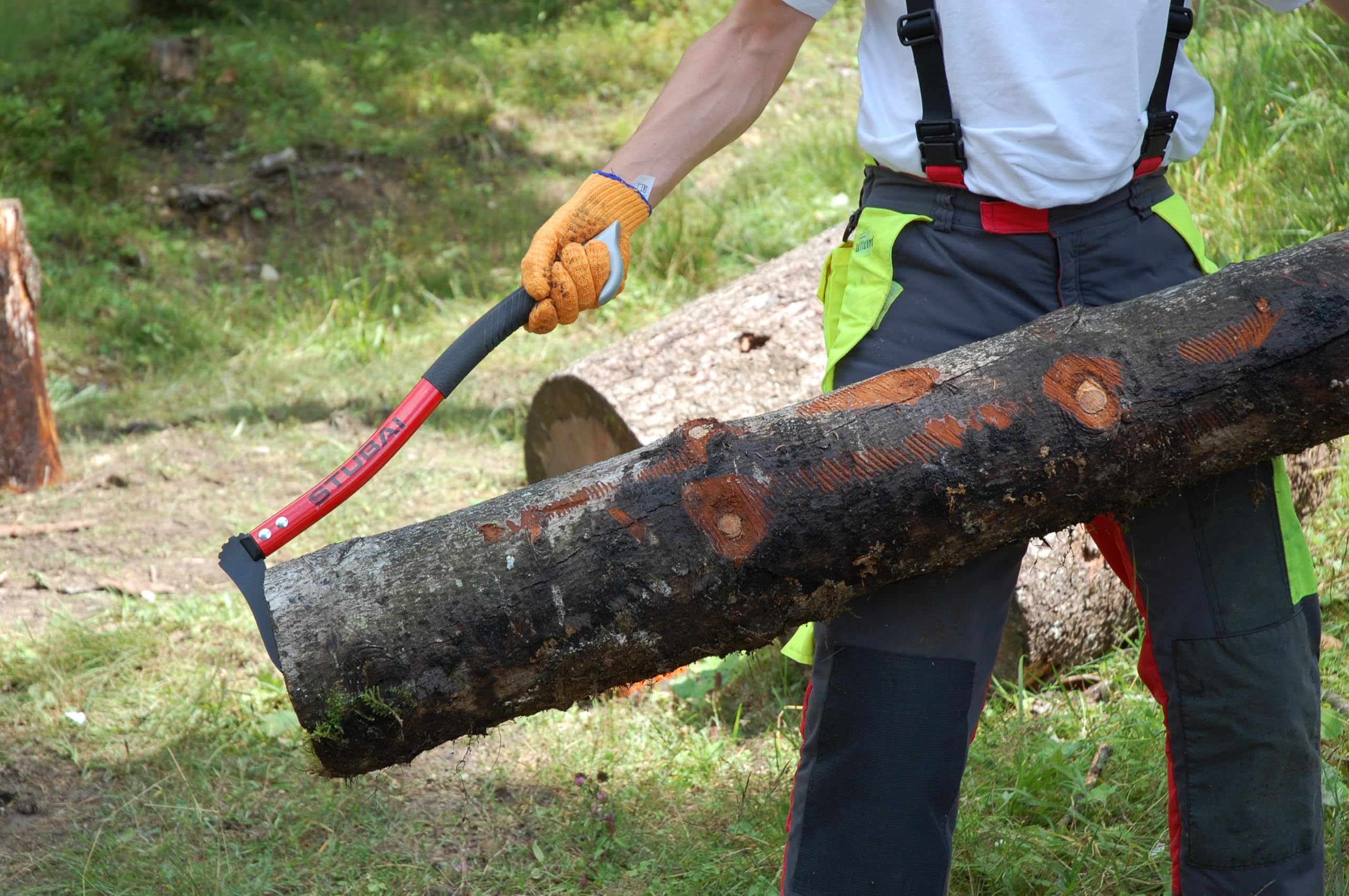 STUBAI Handsappie | Manche Ergonomique incurvé en Aluminium | 500 mm | Tire-Branche | Pince à Main pour ramasser, déplacer et Transporter des Morceaux de Bois et des Troncs d'arbres