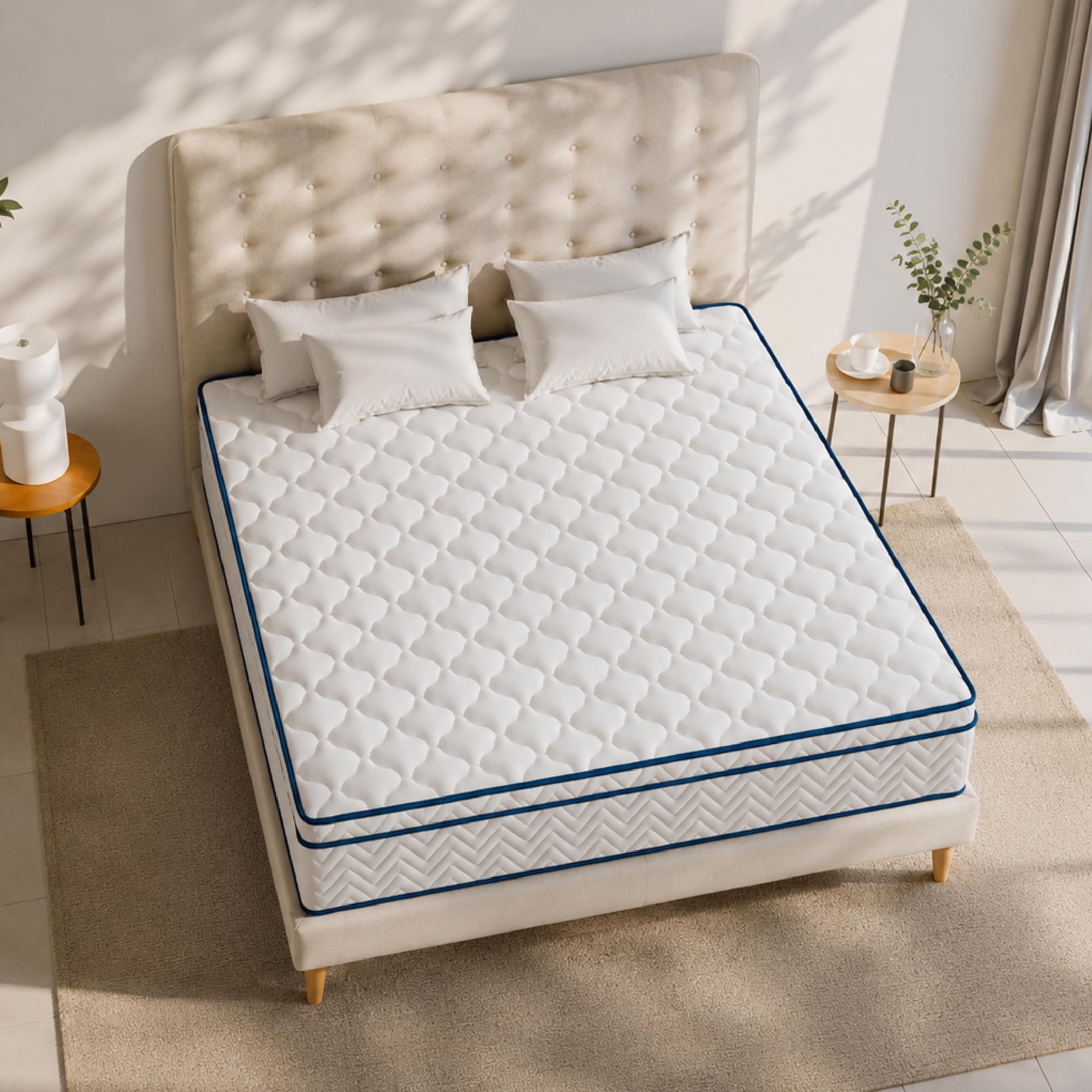 12 Inch Full Size Mattress, Plush Hybrid Mattress in a Box, Individual Pocket Coils for P…