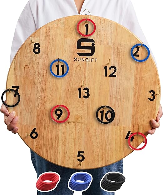 Amazon SUNGIFT フックリングトスゲーム 20インチ 巨大なヤード フッキー リング トスゲーム Hookie 壁