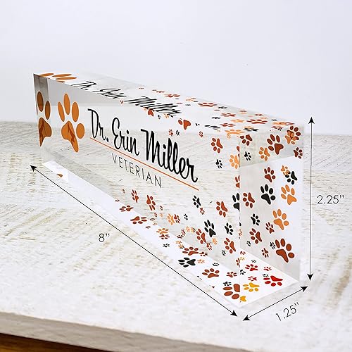 Miniatura 3 de Artblox Placa de nombre personalizada para escritorio de oficina, placas de nombre personalizadas para escritorios, diseño de perro veterinario