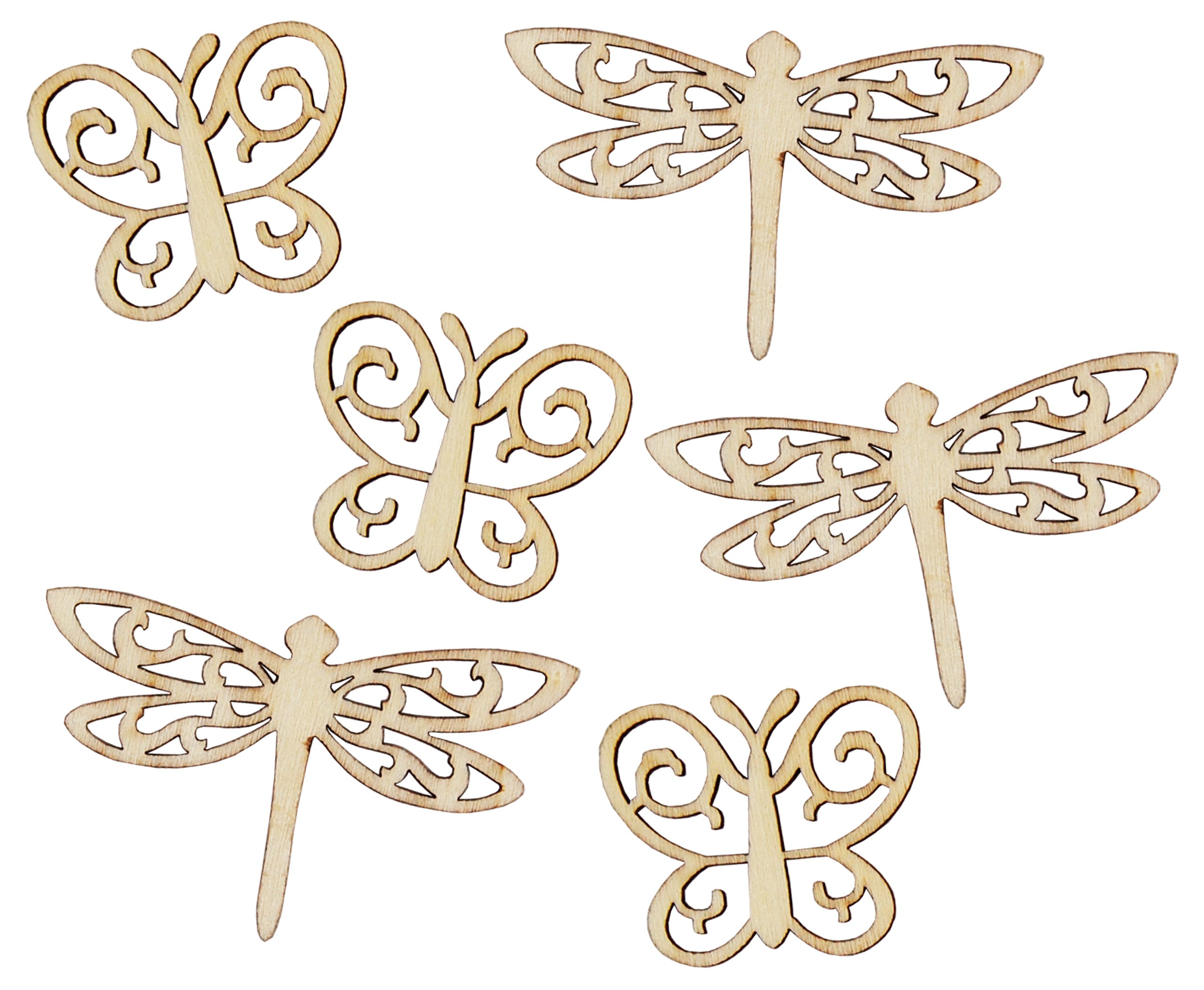 Country Love Crafts (E.m. Richford Ltd), Uk Home, Cow2i Brown Country Love Crafts Butterfly And Dragonfly Shaped Wooden Craft Blank, Light Size 3