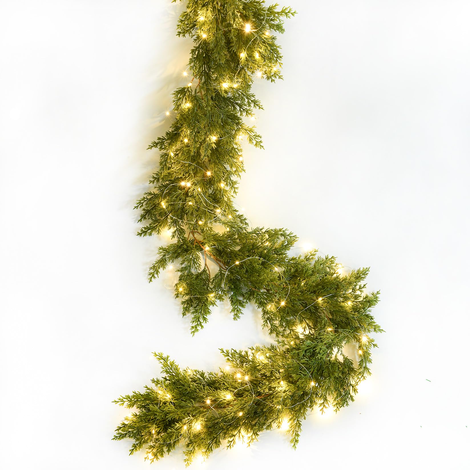 Fomlily 6Ft Pine Christmas Garland, Christmas Greenery Garland with 50