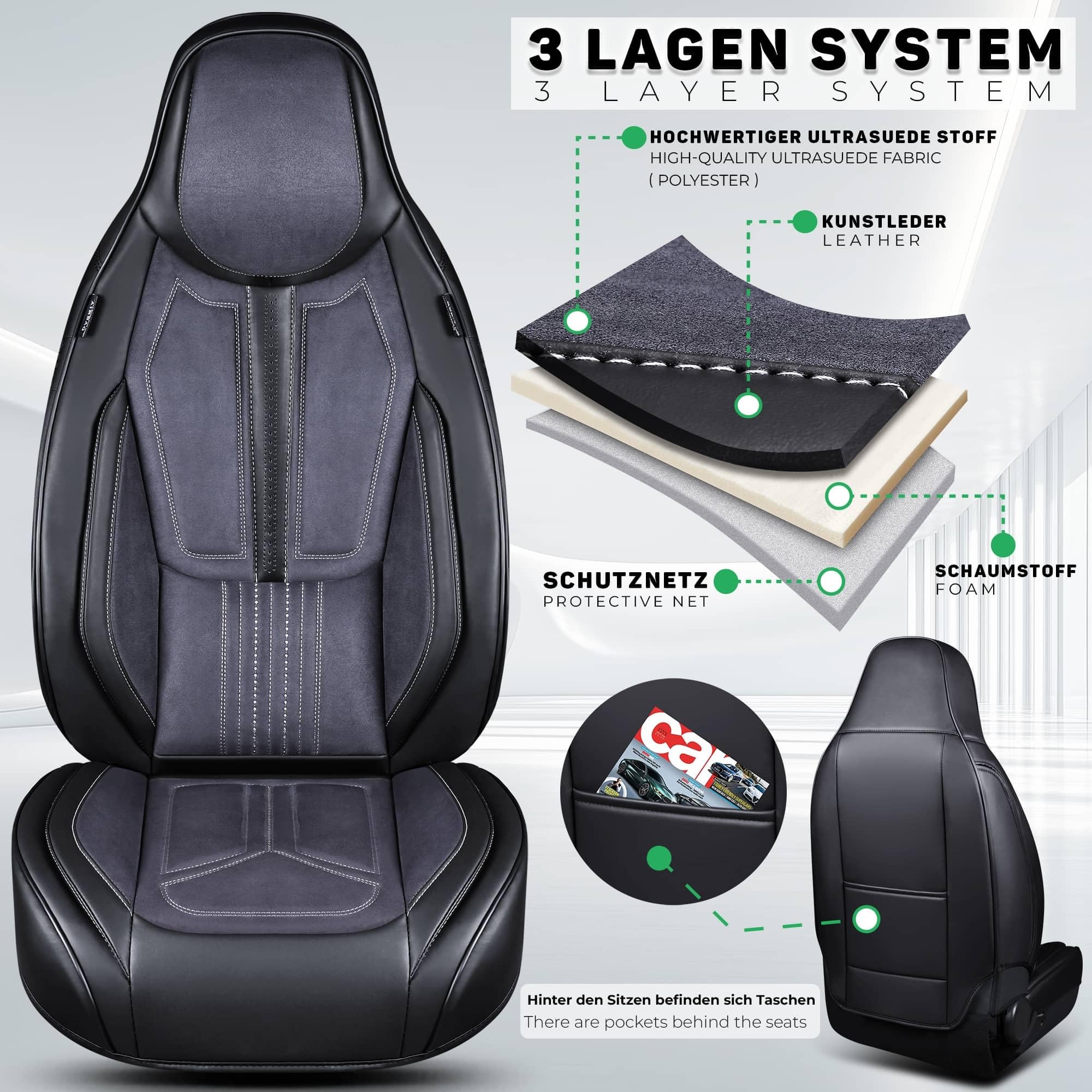 BREMER SITZBEZÜGE Coprisedili compatibili con Toyota RAV4 4. conducente e passeggero dal 2013 al 2019 P890 marrone/beige