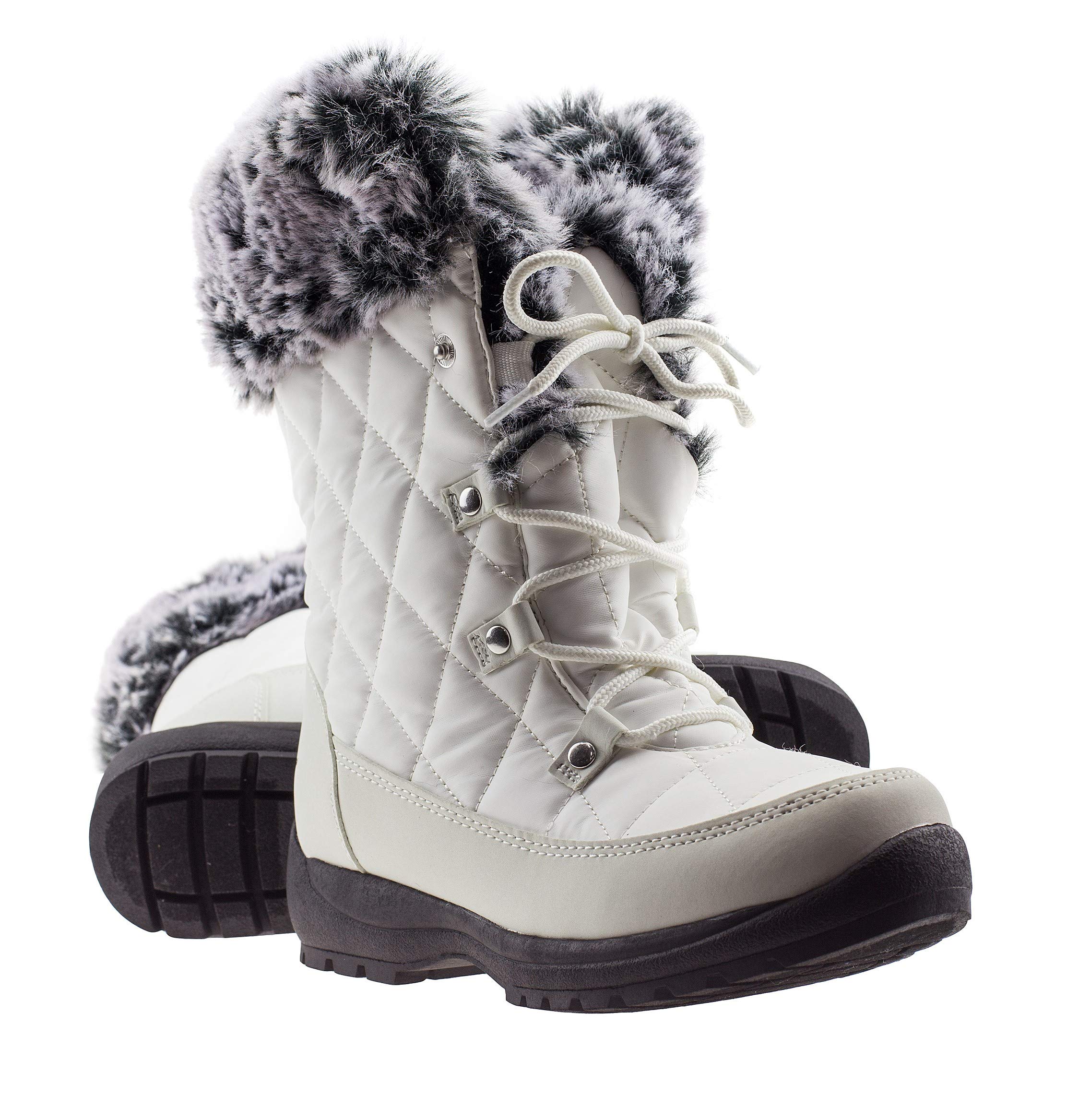 ArcticShieldWomen's Anna Warm Waterproof Insulated Comfortable Memory Foam Fur Winter Snow Boots