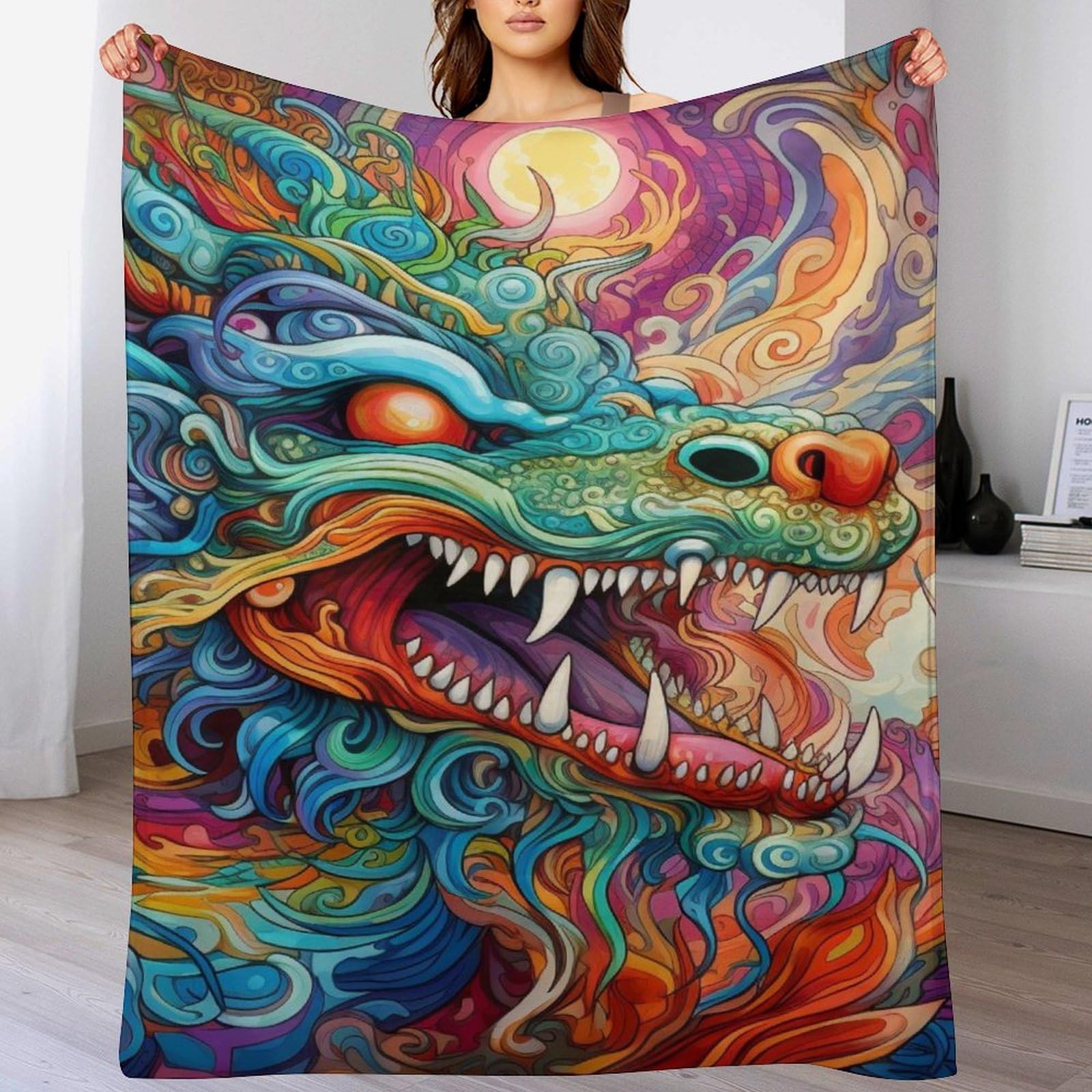 Couverture dragon douce le cadeau idéal en flannel polaire pour le canapé