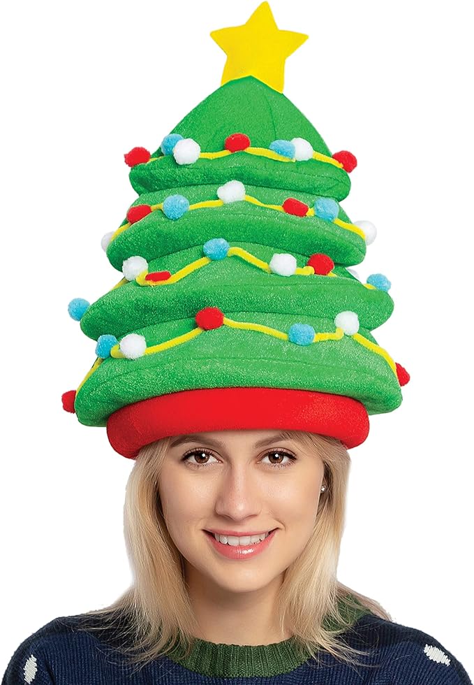 JOYIN Plush Christmas Tree Hat for Festive Party Dress Up