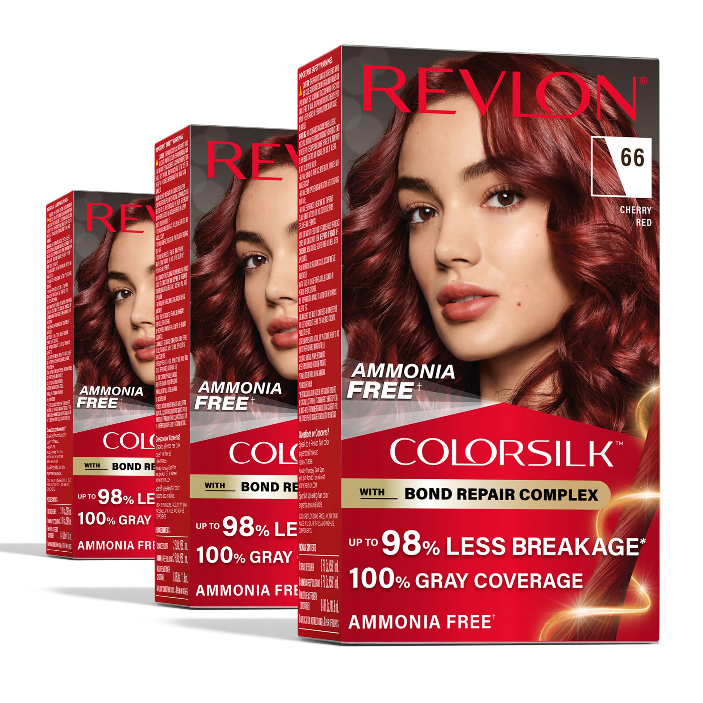 Revlon ColorSilk with Bond Repair Complex, Cherry Red 66