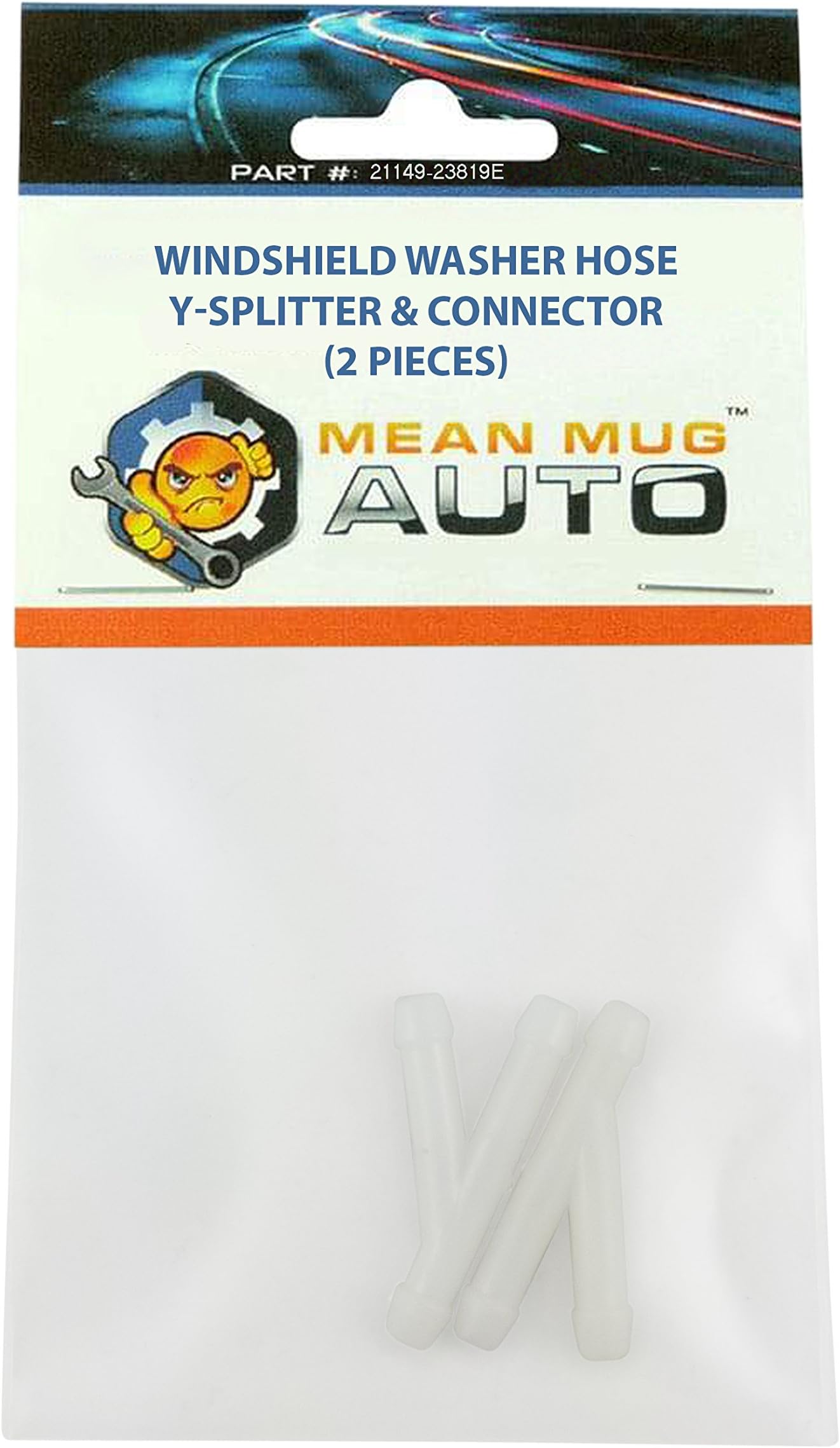 Mean Mug Auto 21149-23819E 2x Windshield Washer Hose Y Splitter Connector - Universal